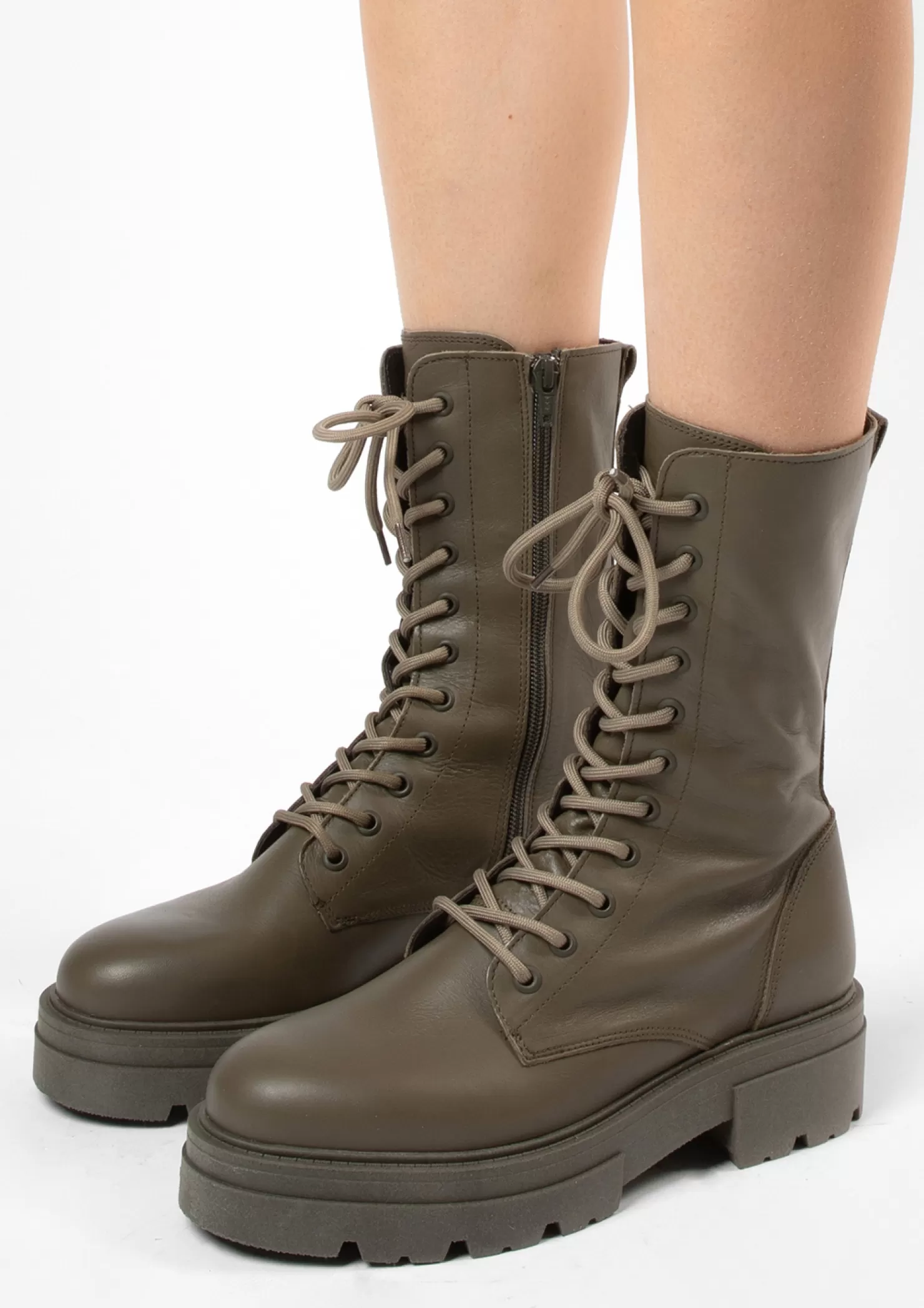 Flash Sale Sacha Army Leren Veterlaarsjes