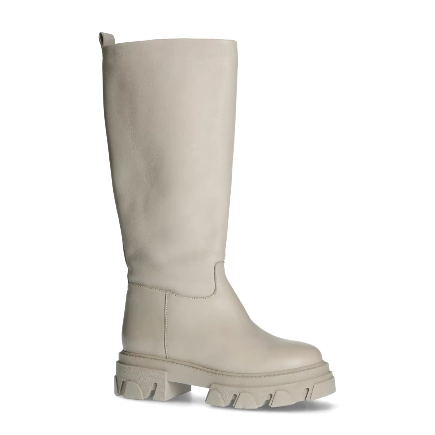 Online Sacha Beige Hoge Boots Met Plateauzool