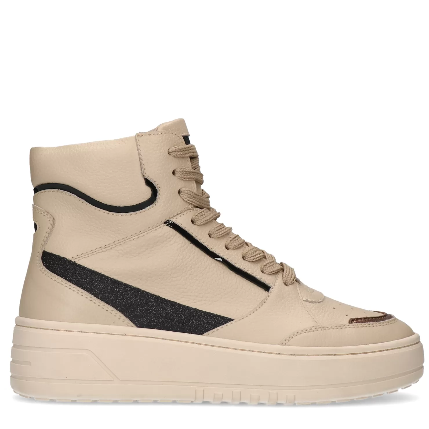 Store Sacha Beige Leren Hoge Sneakers