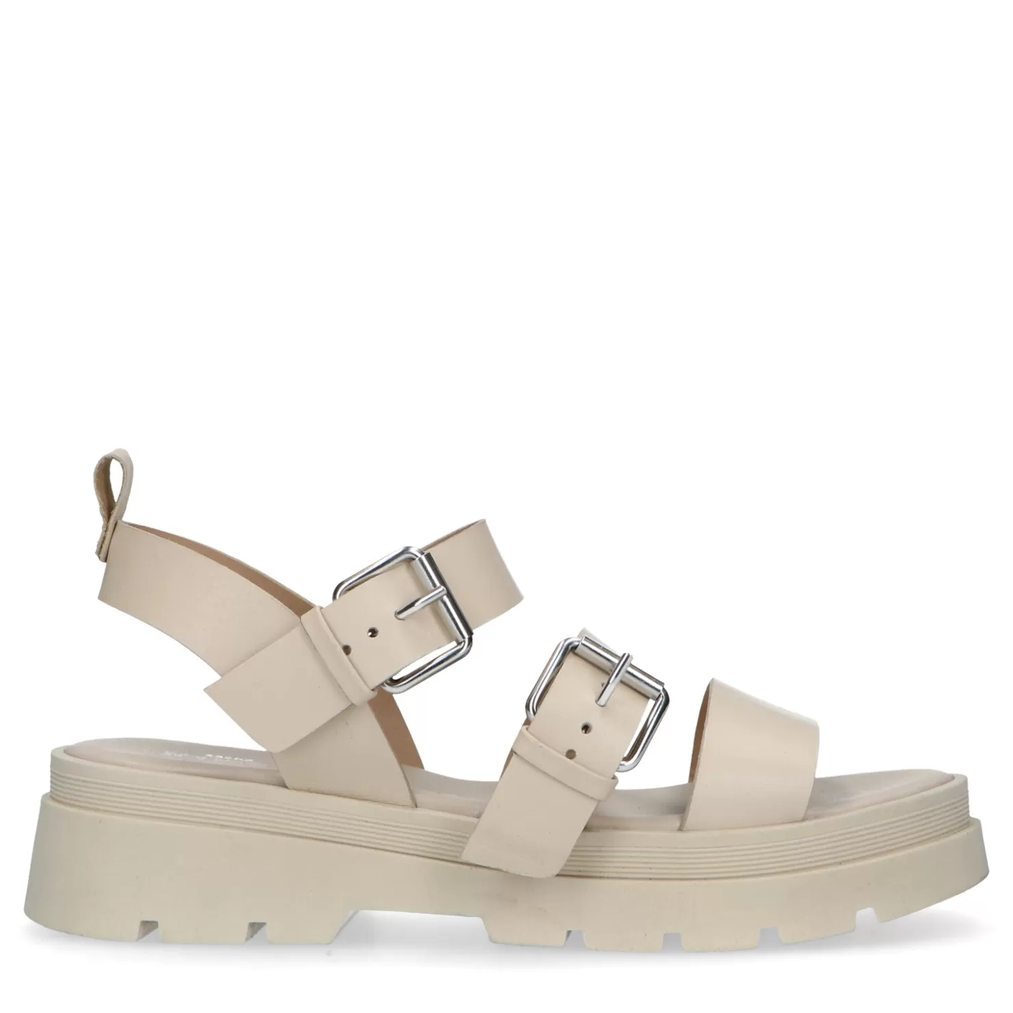 Best Sale Sacha Beige Leren Plateau Sandalen Met Gespen