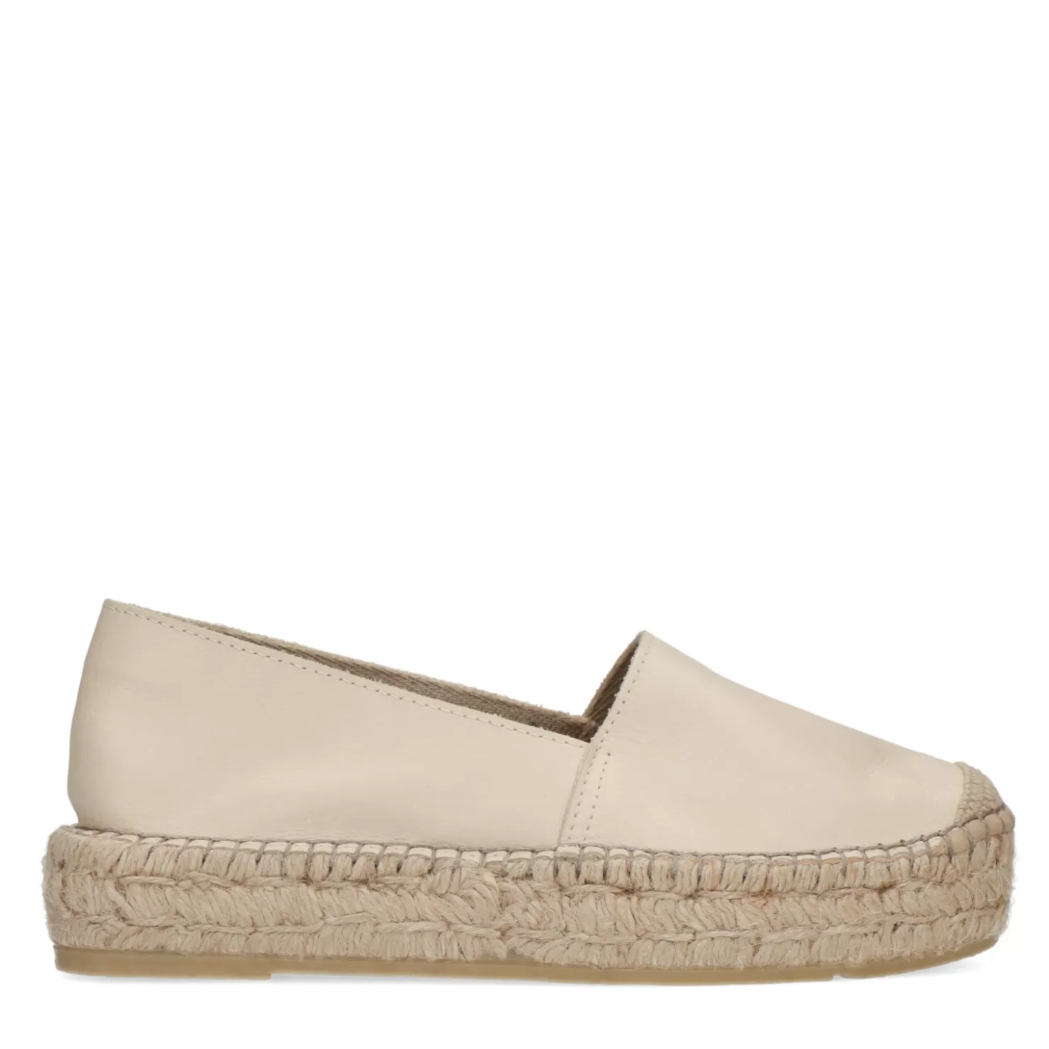 Outlet Sacha Beige Leren Platform Espadrilles