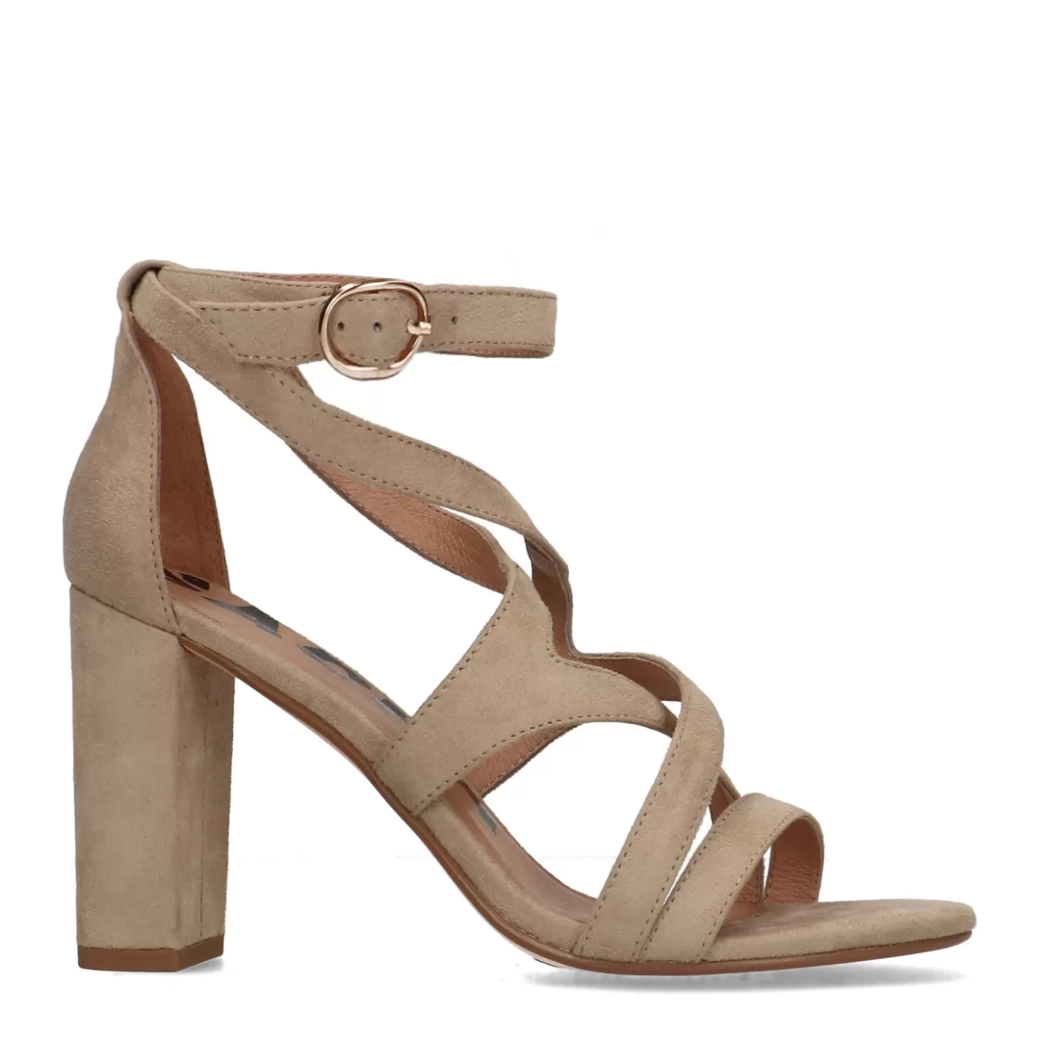 Best Sacha Beige Opengewerkte Sandalen Met Hak