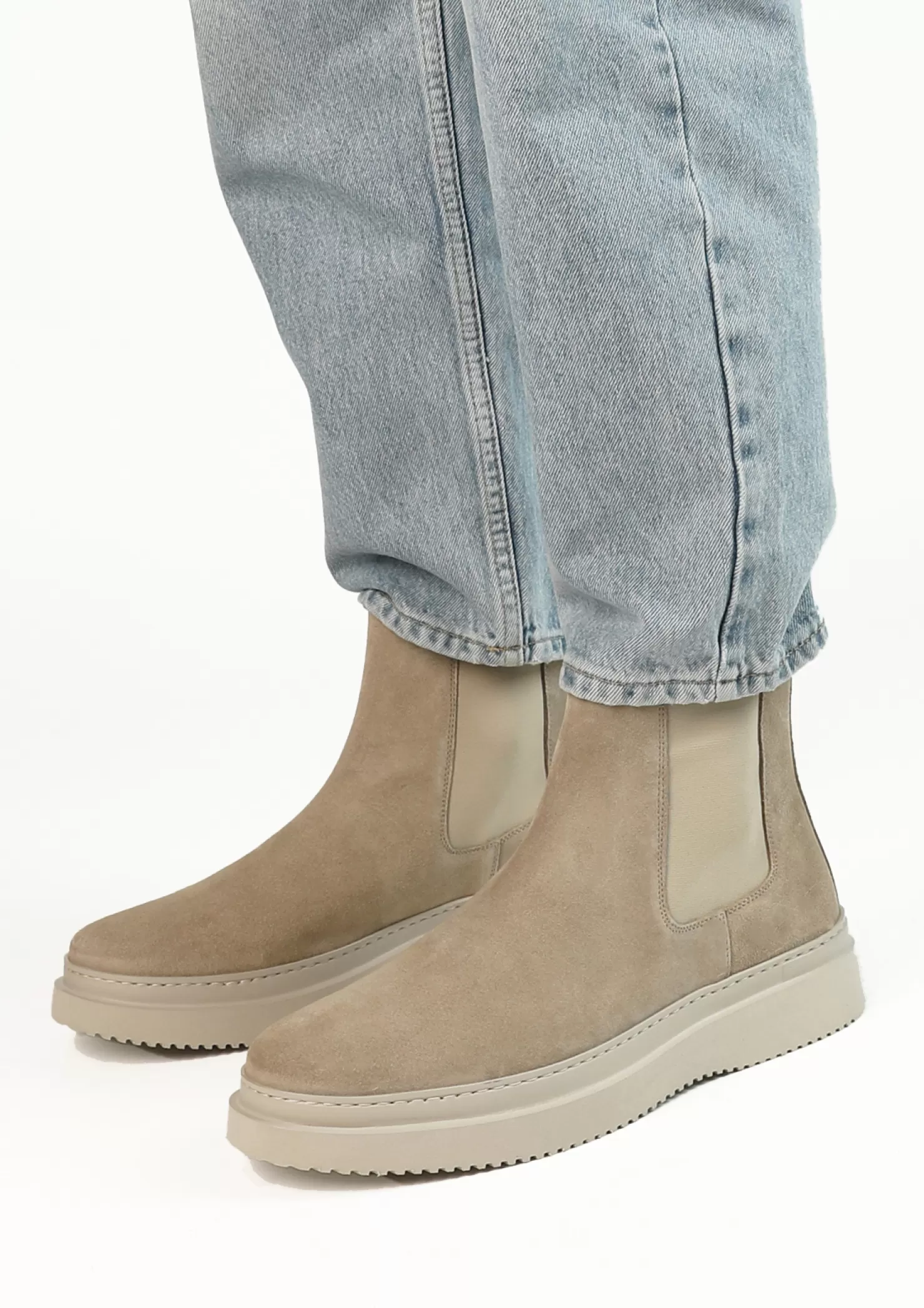 Cheap Sacha Beige Suede Chelsea Boots