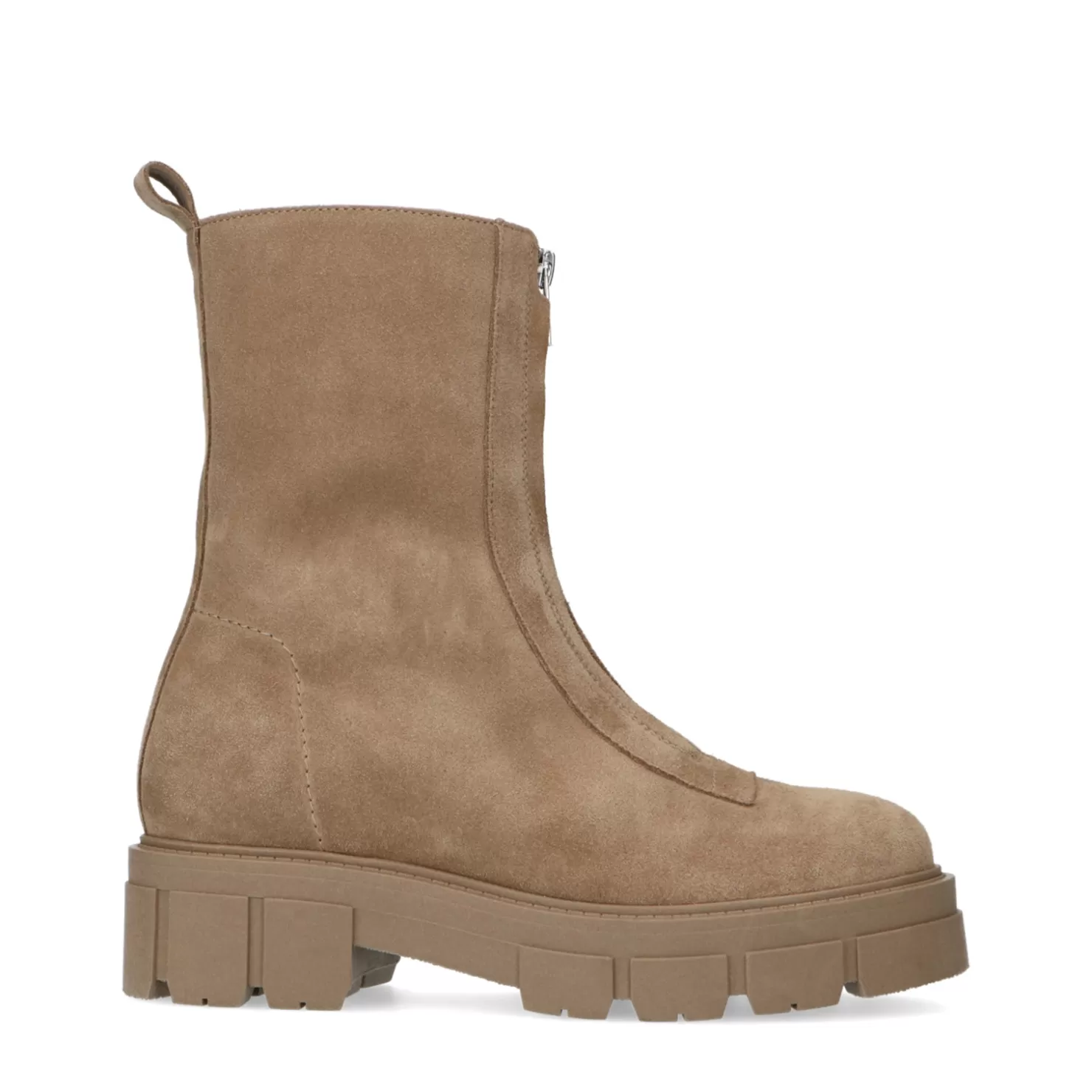 Hot Sacha Beige Suede Chelsea Boots Met Rits