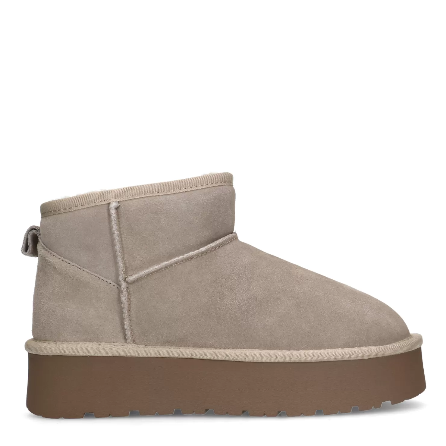 Cheap Sacha Beige Suede Enkelboots Met Plateau Zool