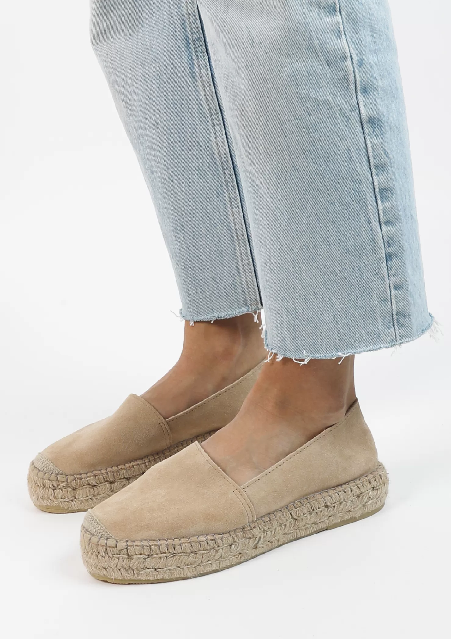 Discount Sacha Beige Suede Espadrilles