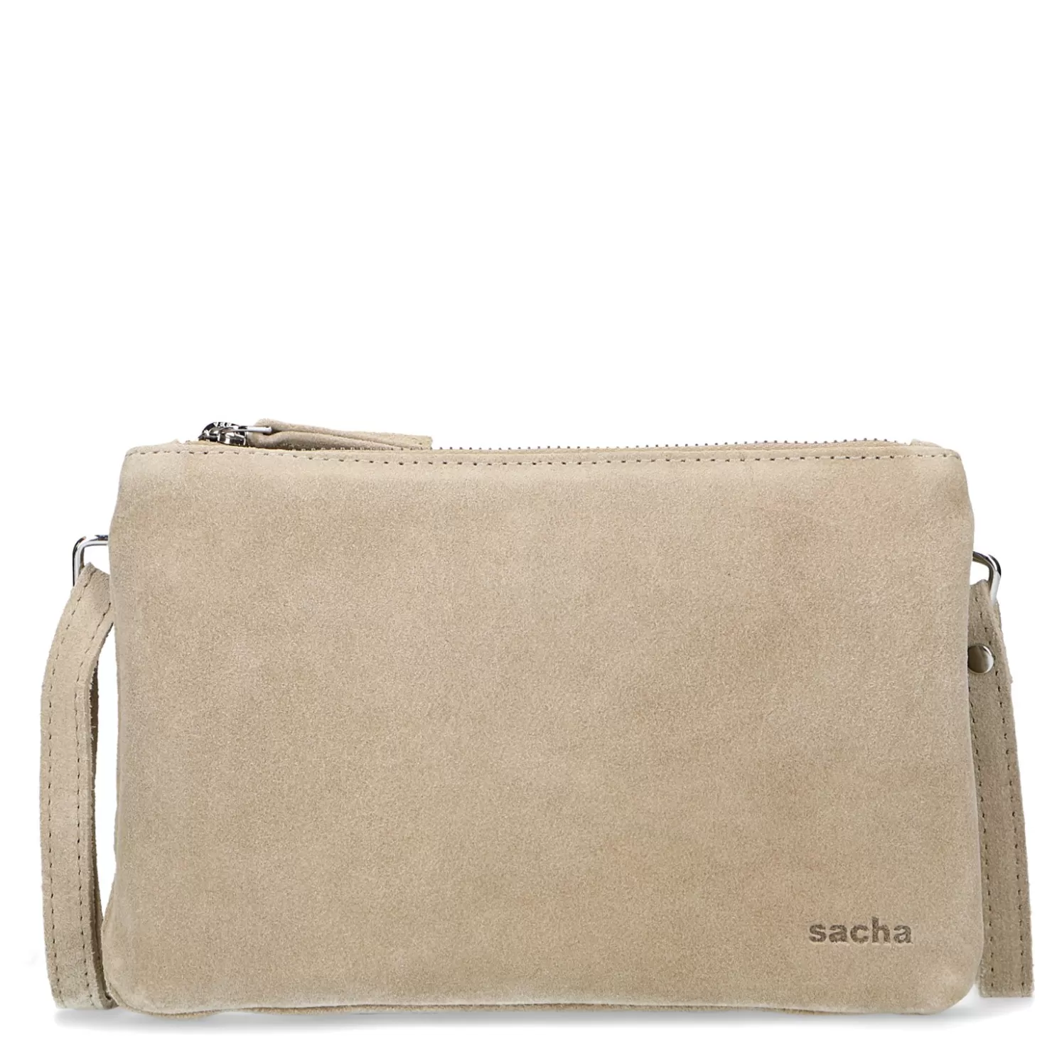 Clearance Sacha Beige Suede Schoudertas