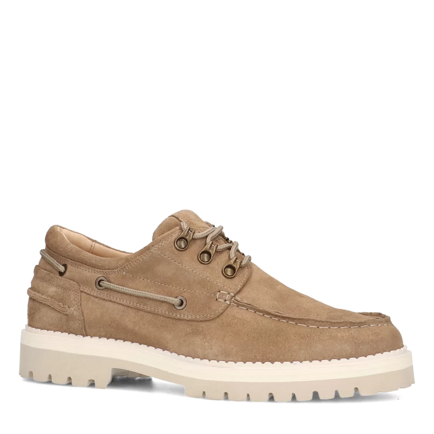 Shop Sacha Beige Suede Veterschoenen