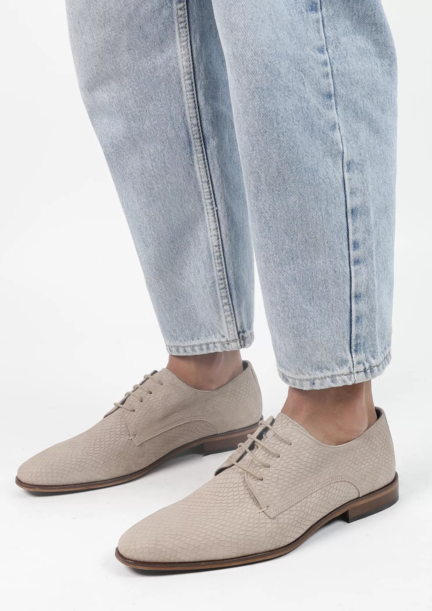 Fashion Sacha Beige Suede Veterschoenen