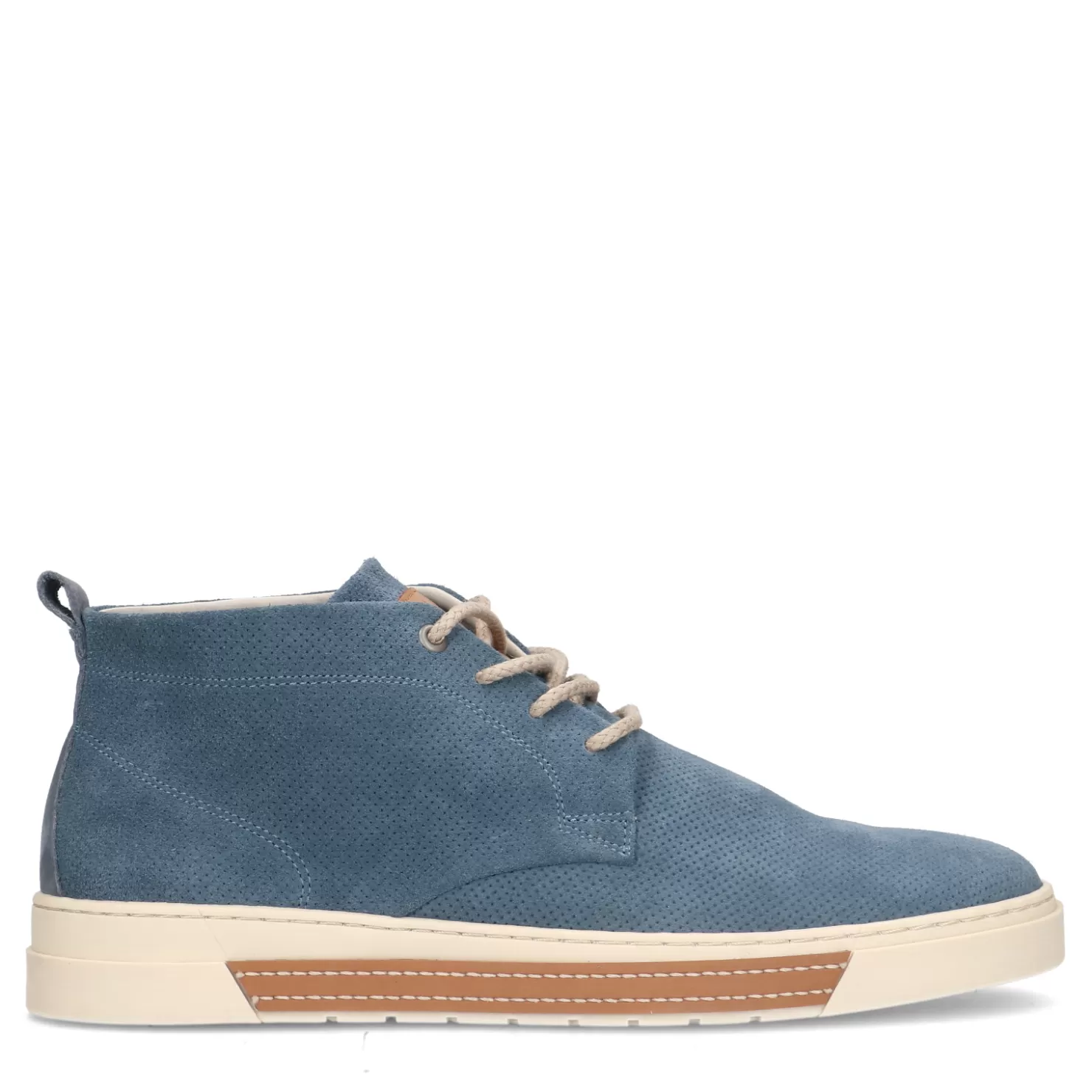 Fashion Sacha Blauwe Hoge Leren Sneakers