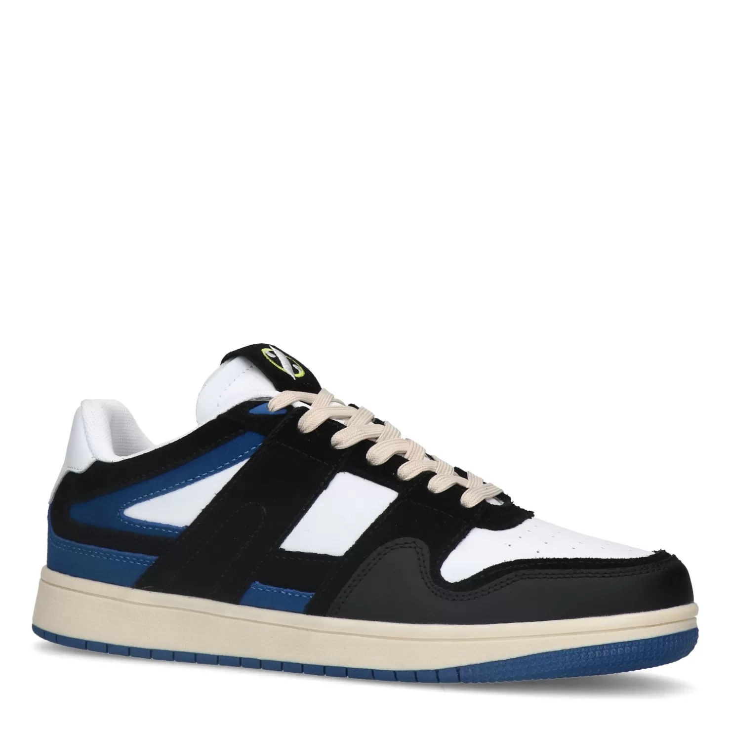 Fashion Sacha Blauwe Leren Sneakers Met Suede Details