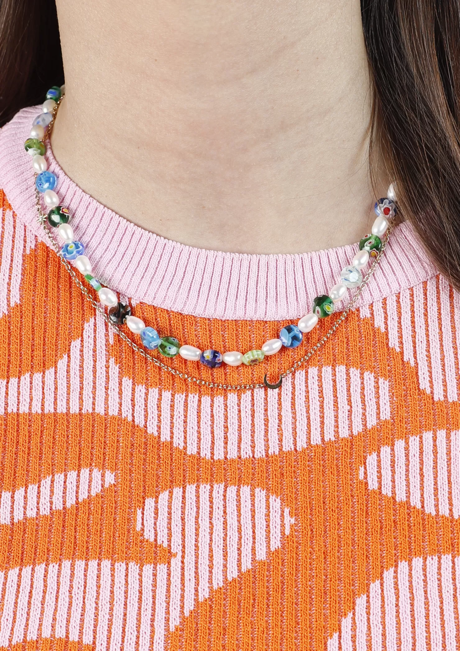 Sale Sacha Blauwe Multicolor Kralen Ketting