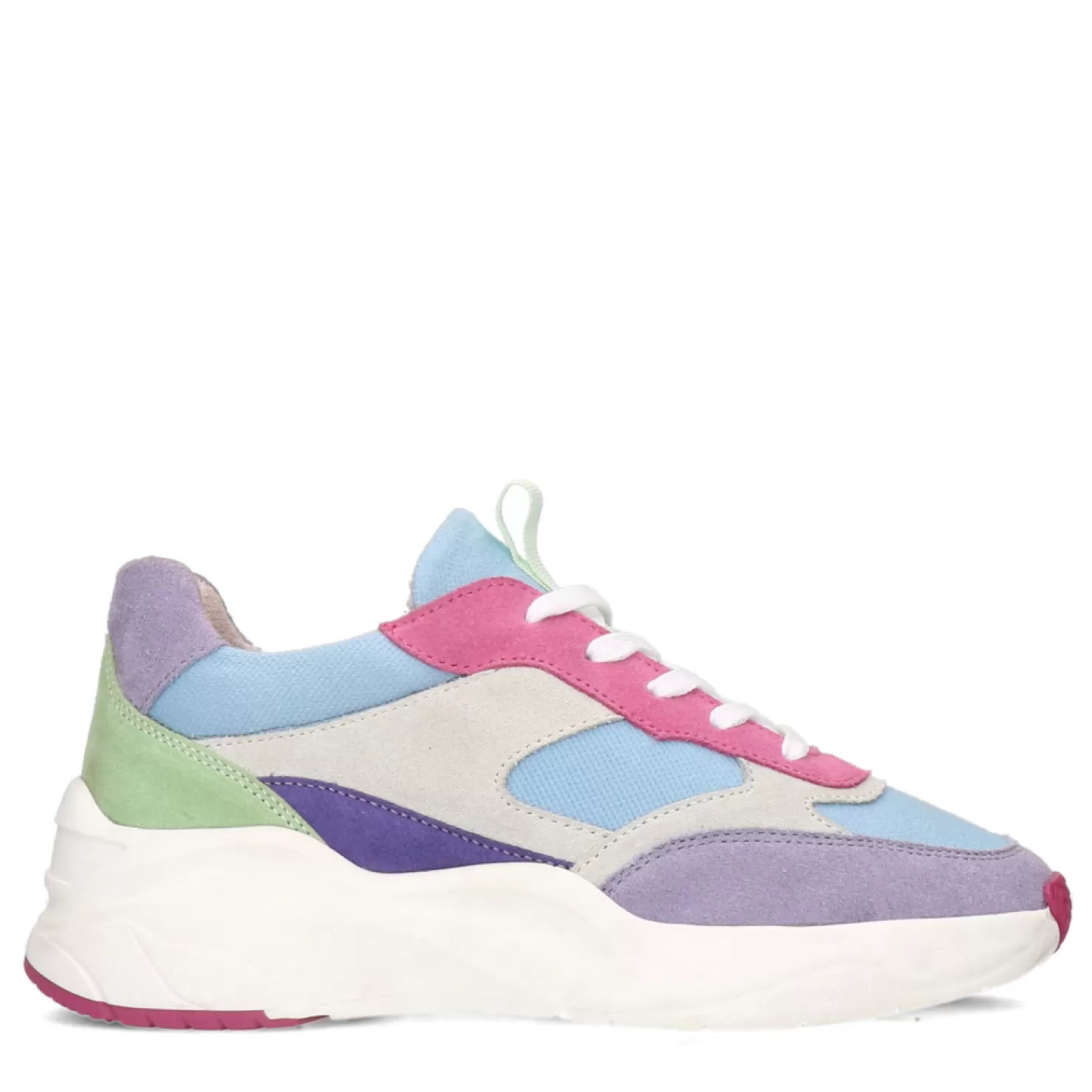 Hot Sacha Blauwe Multicolor Suede Sneakers