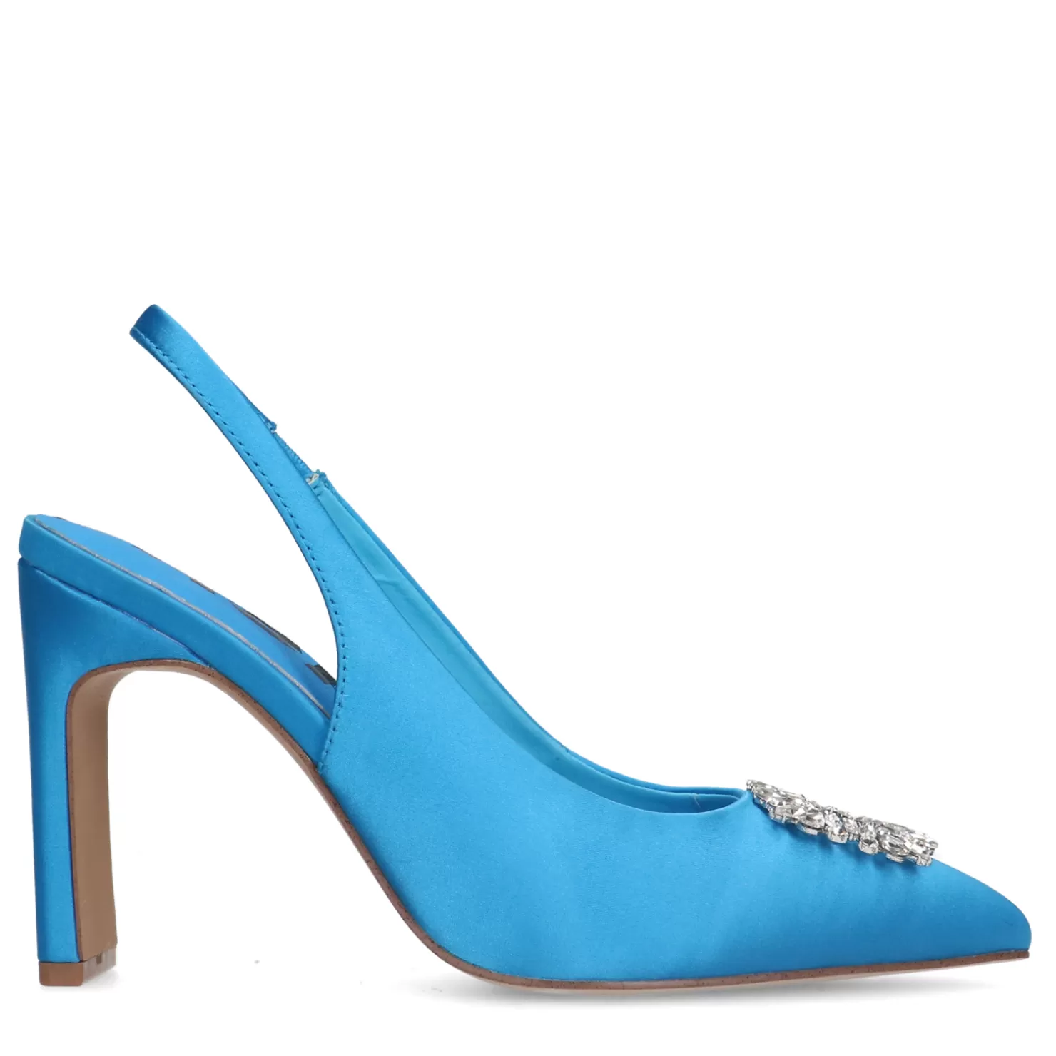 Cheap Sacha Blauwe Slingback Pumps Met Strass