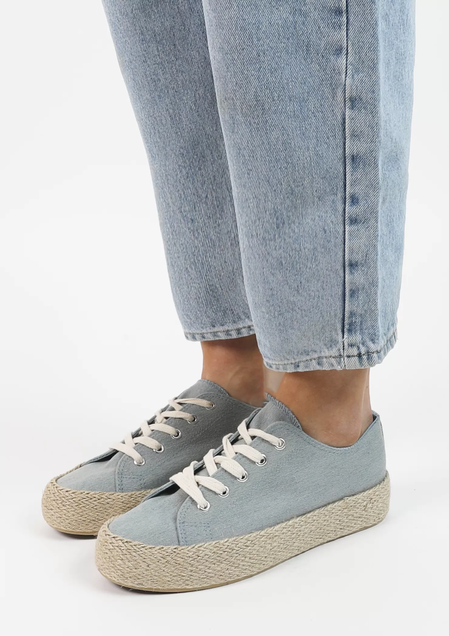 Outlet Sacha Blauwe Sneakers Met Touwzool