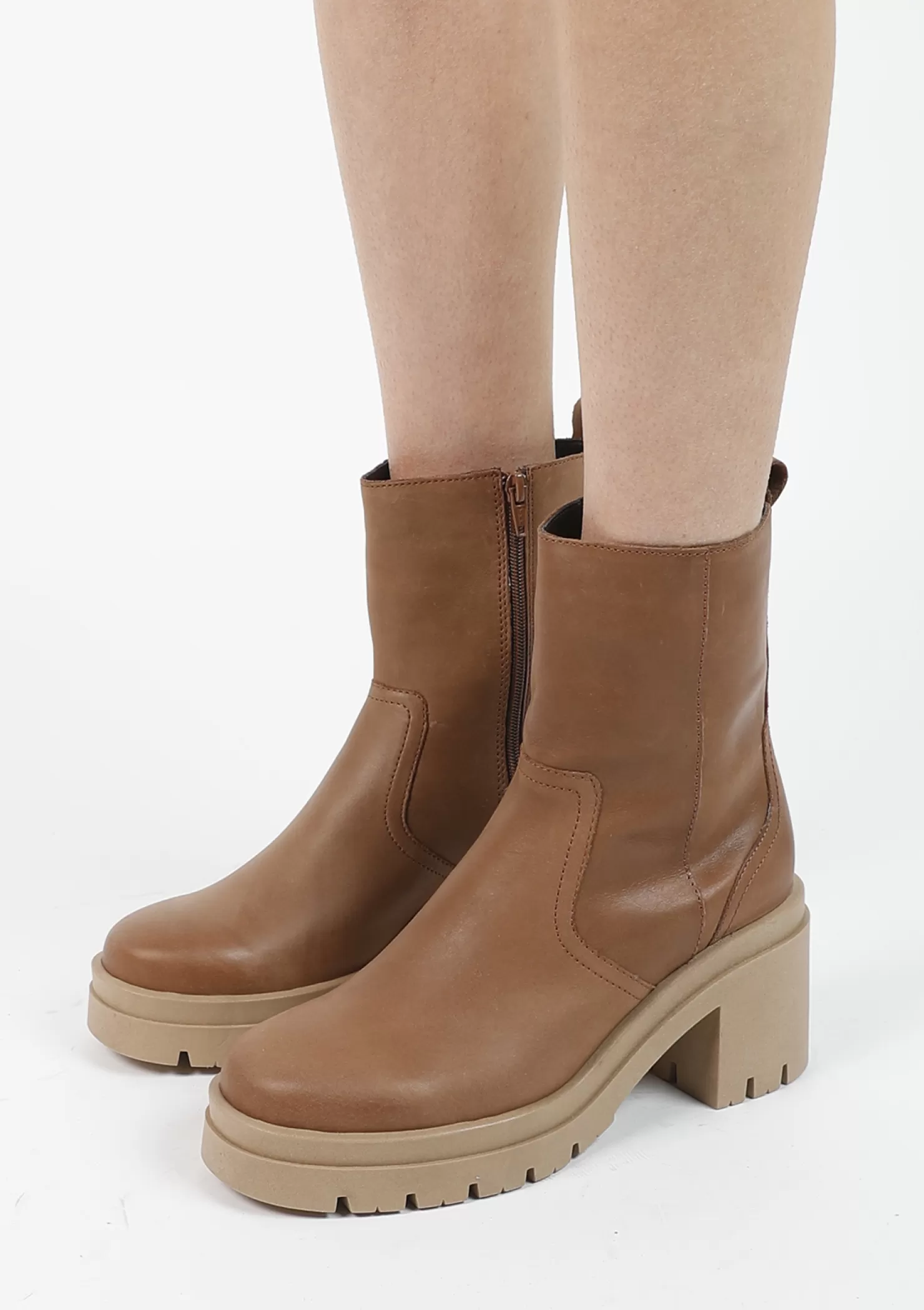 Cheap Sacha Bruine Enkelboots Met Plateau Hak