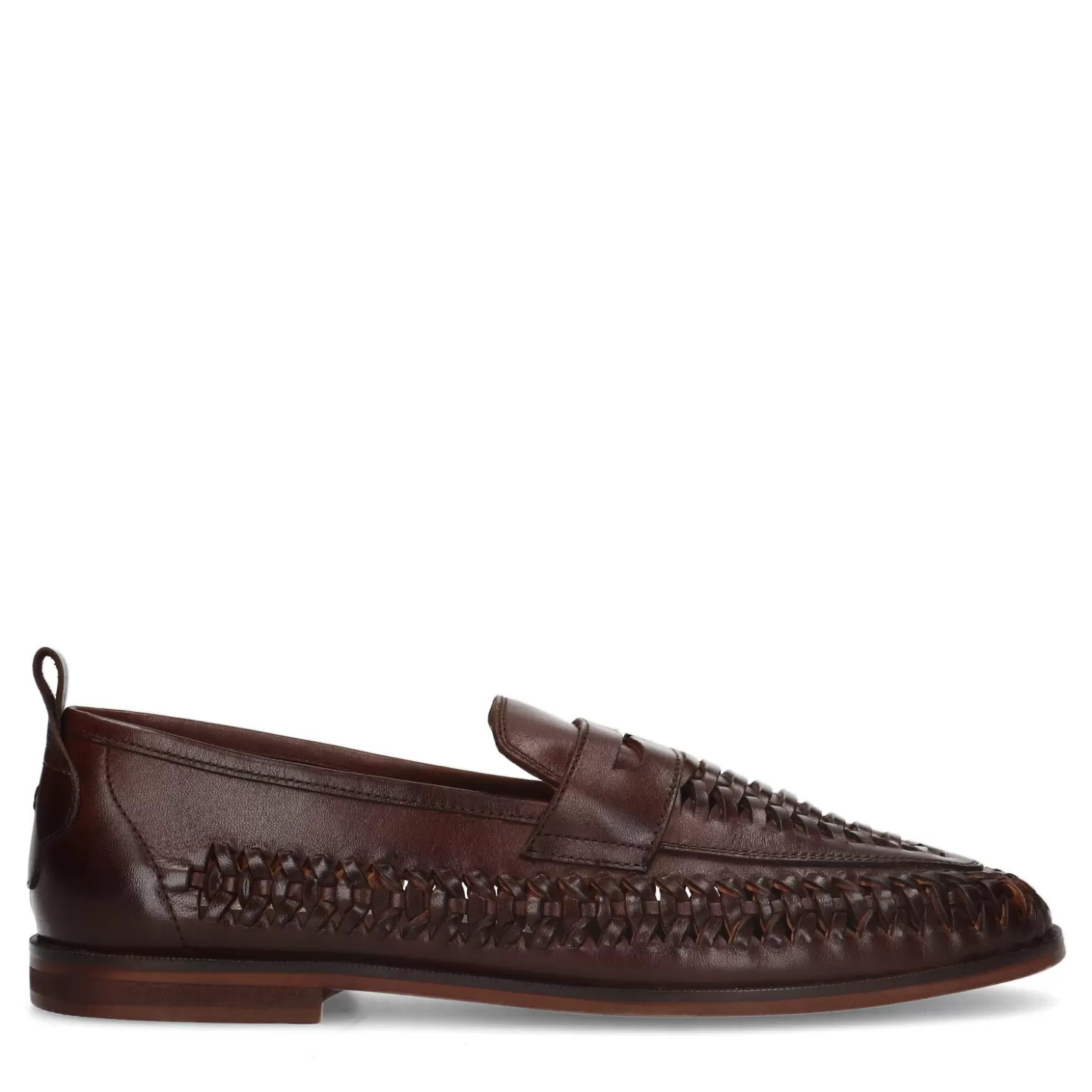 Best Sacha Bruine Gevlochten Leren Loafers