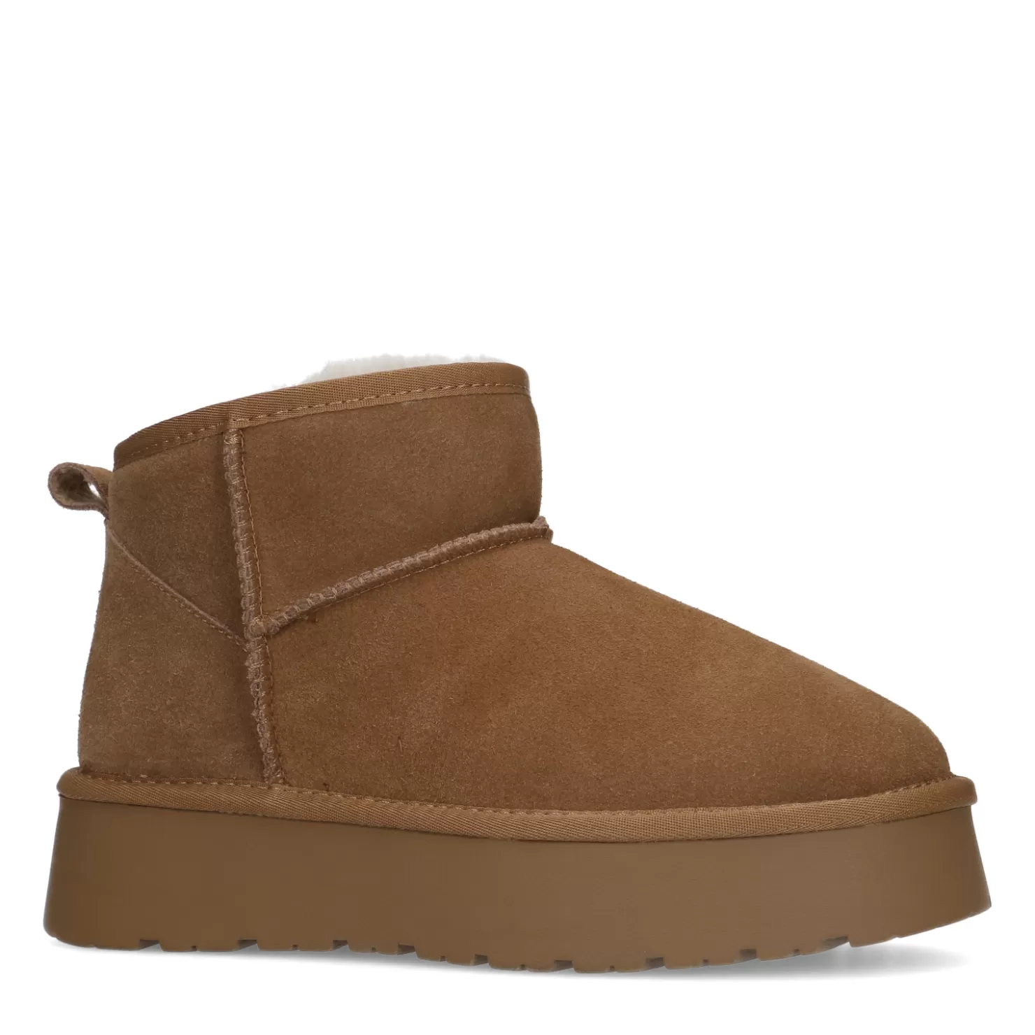 Online Sacha Bruine Suede Enkelboots Met Wol