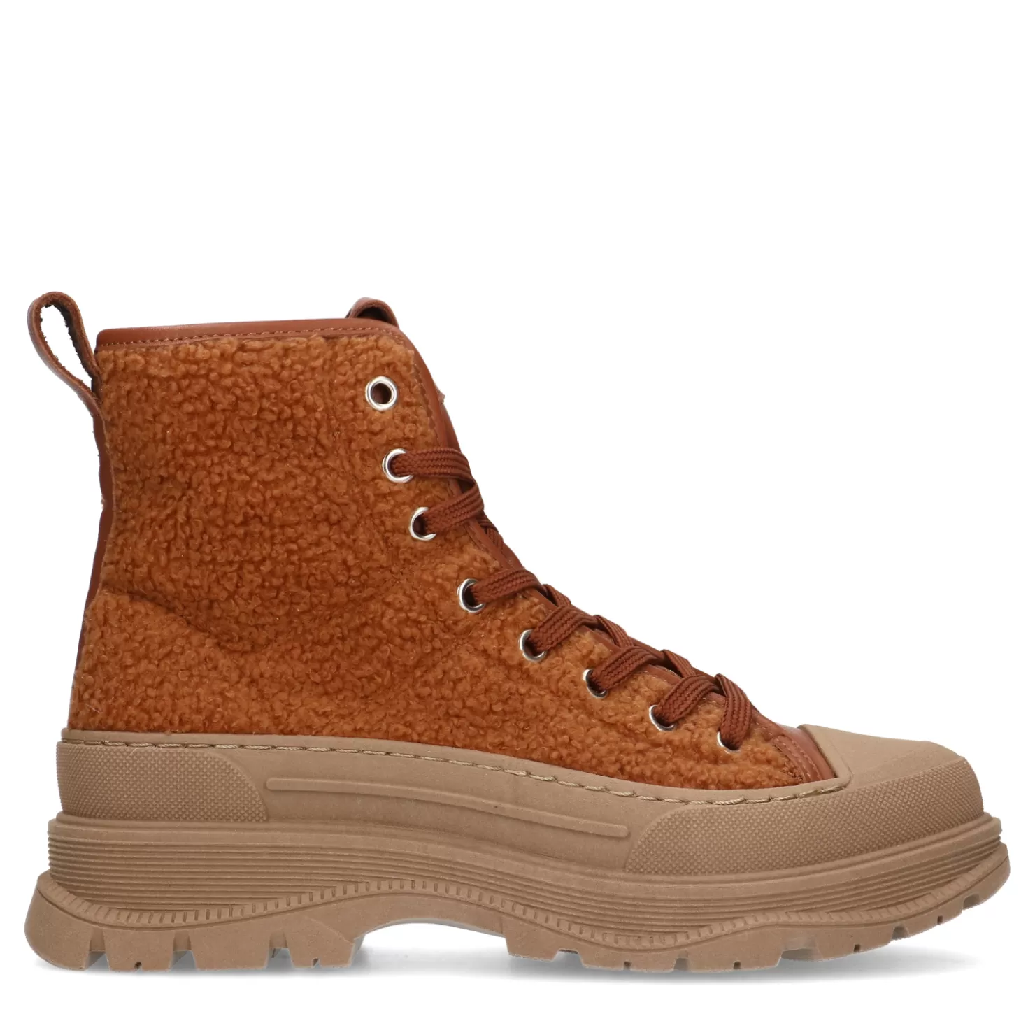 Cheap Sacha Camel Leren Fluffy Sneakers