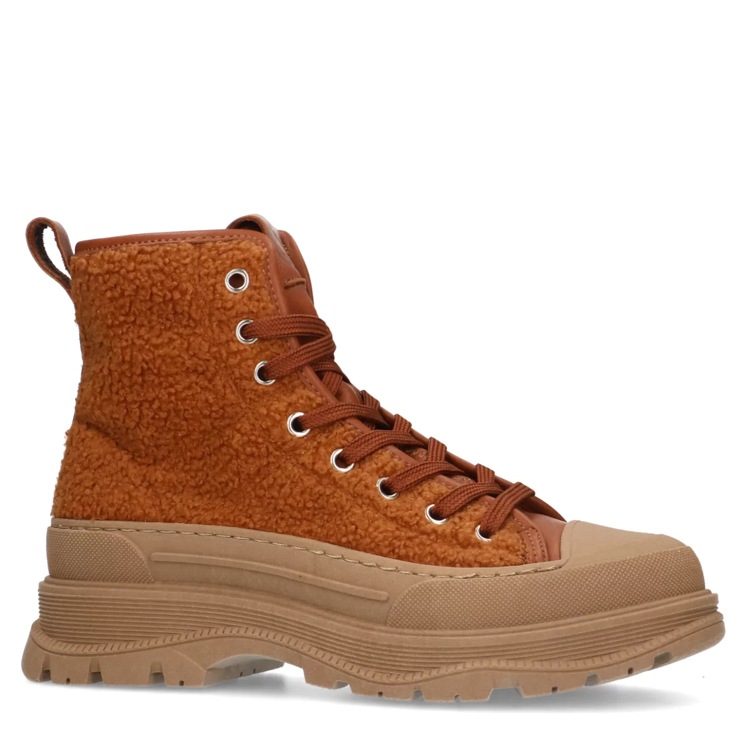 Cheap Sacha Camel Leren Fluffy Sneakers