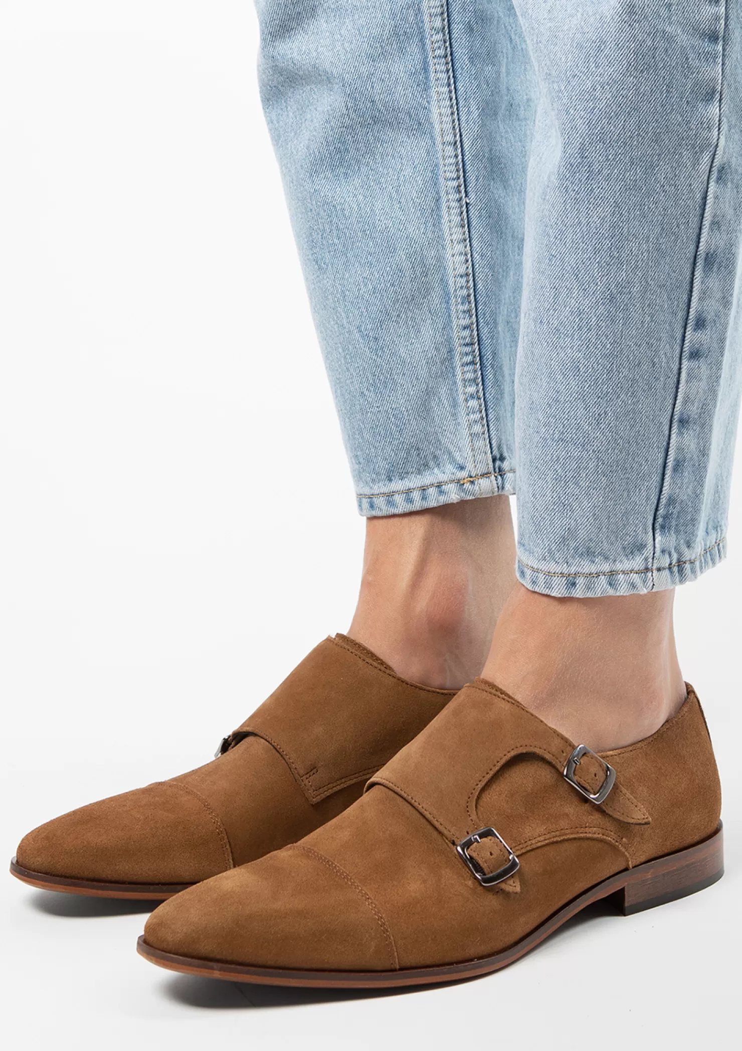 Cheap Sacha Camel Suede Gespschoenen