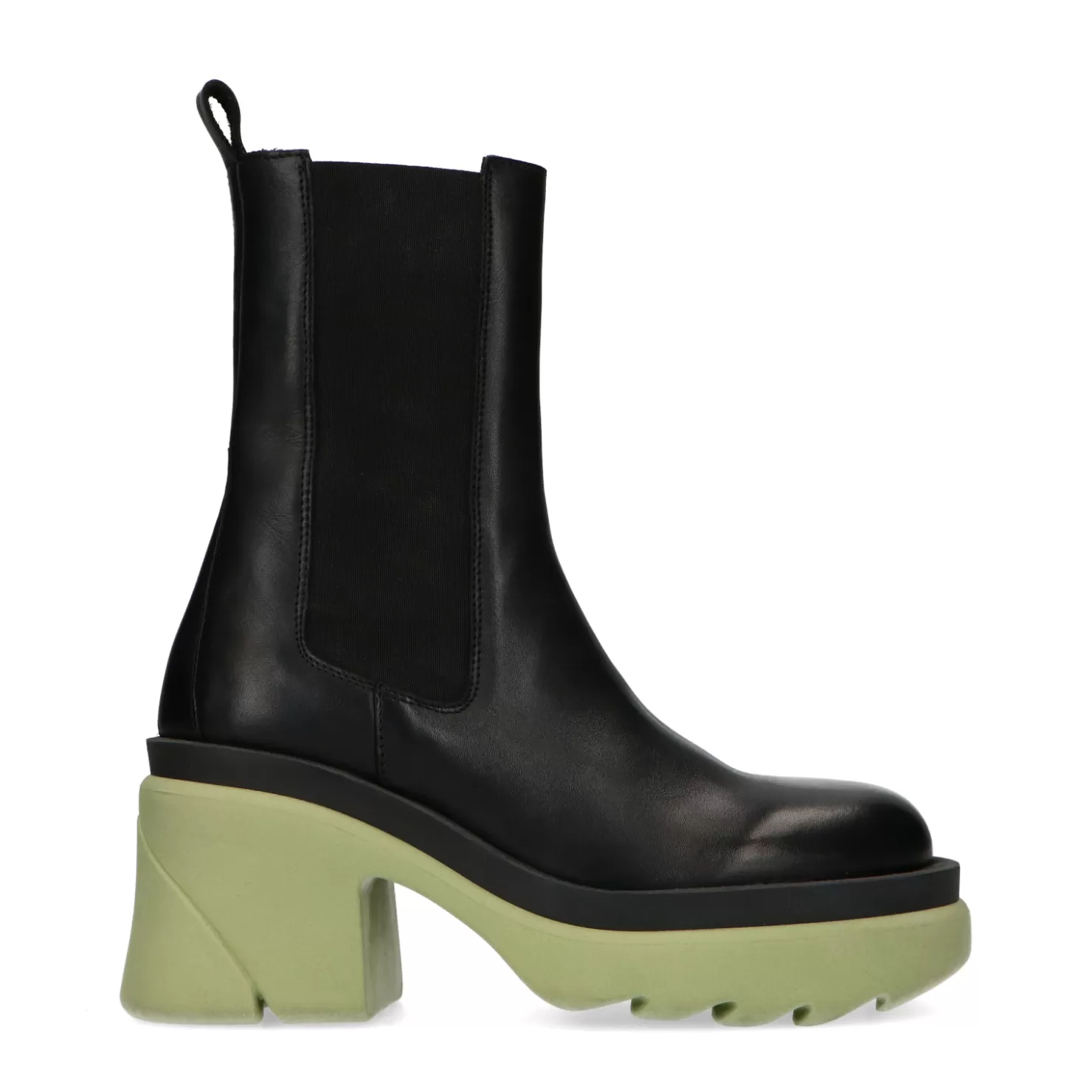 Clearance Sacha Chunky Chelsea Boots Met Groene Zool