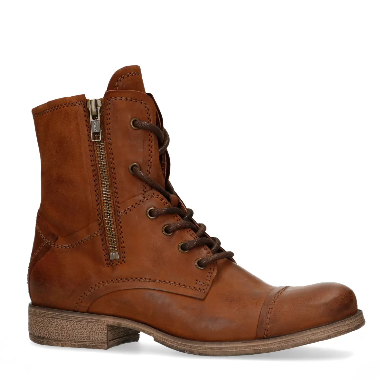 Clearance Sacha Cognac Combat Boots