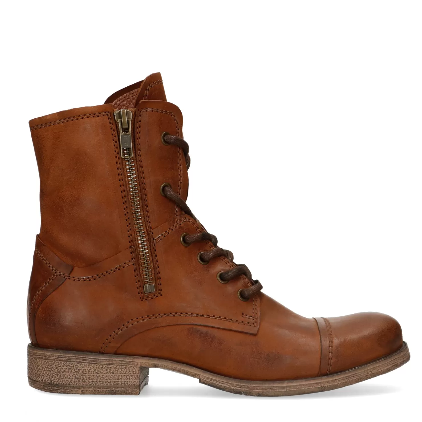 Clearance Sacha Cognac Combat Boots