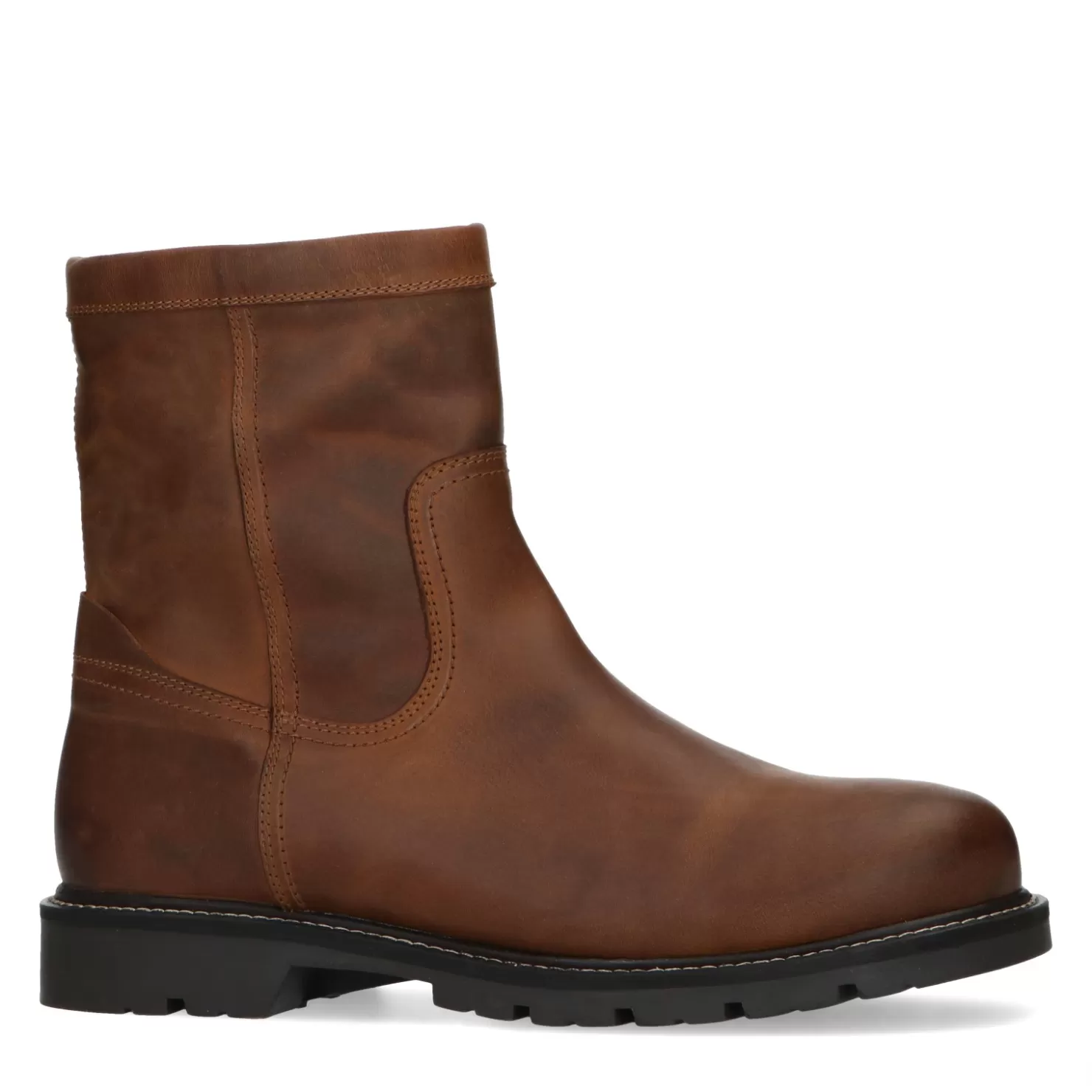 Discount Sacha Cognac Leren Boots Met Imitatiebont