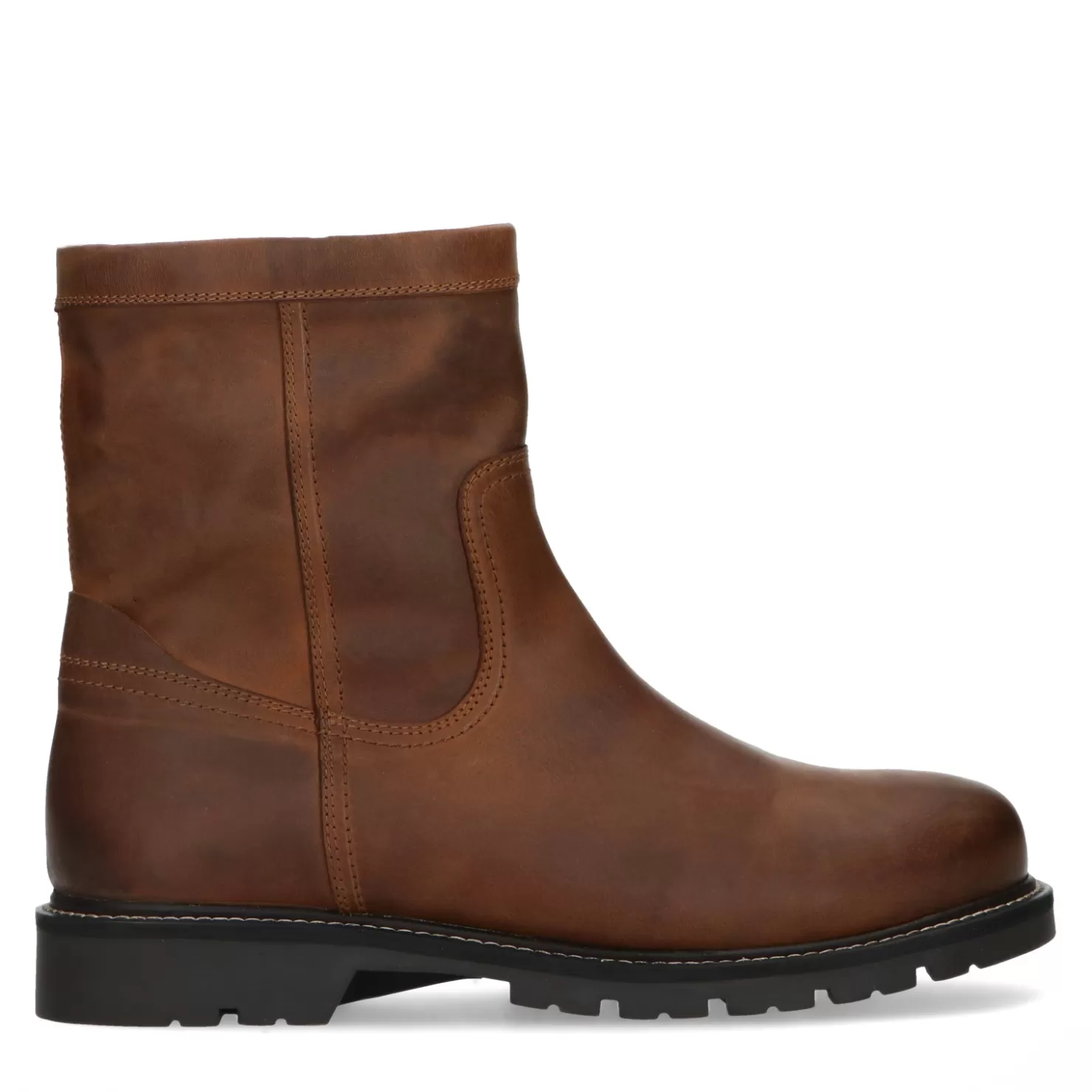 Discount Sacha Cognac Leren Boots Met Imitatiebont