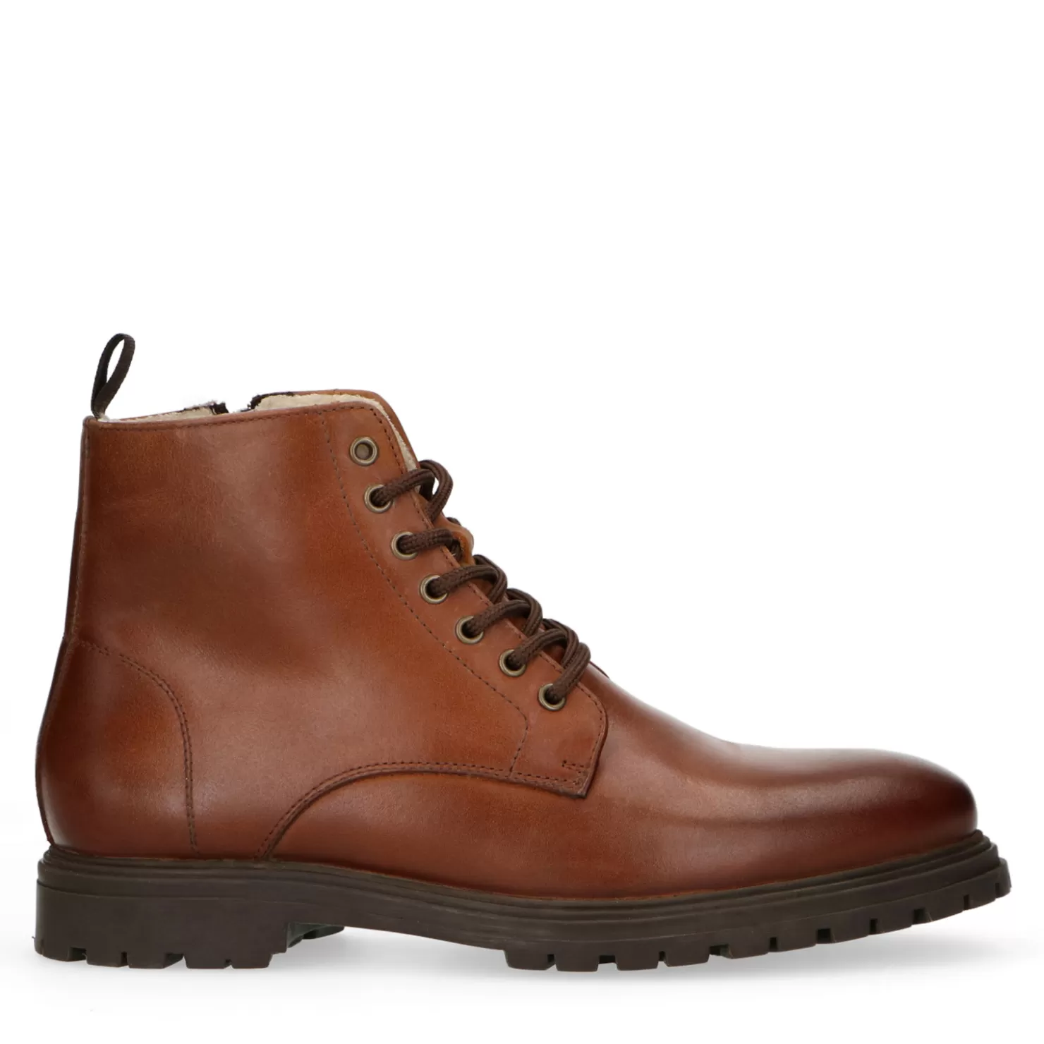 Outlet Sacha Cognac Veterboots Met Imitatiebont Vulling