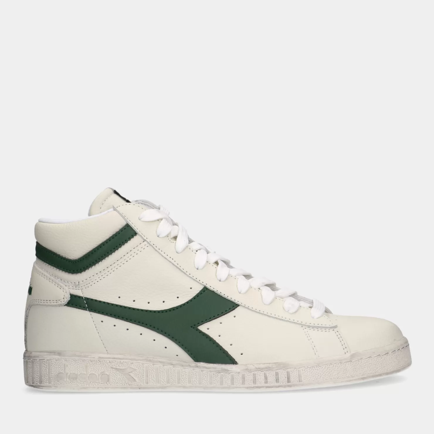 Clearance Sacha Diadora Game L High Waxed White Heren Sneakers