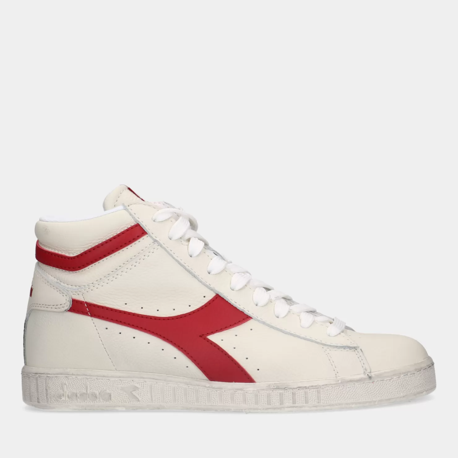 Best Sale Sacha Diadora Game L High Waxed White/Red Pepper Heren Sneakers