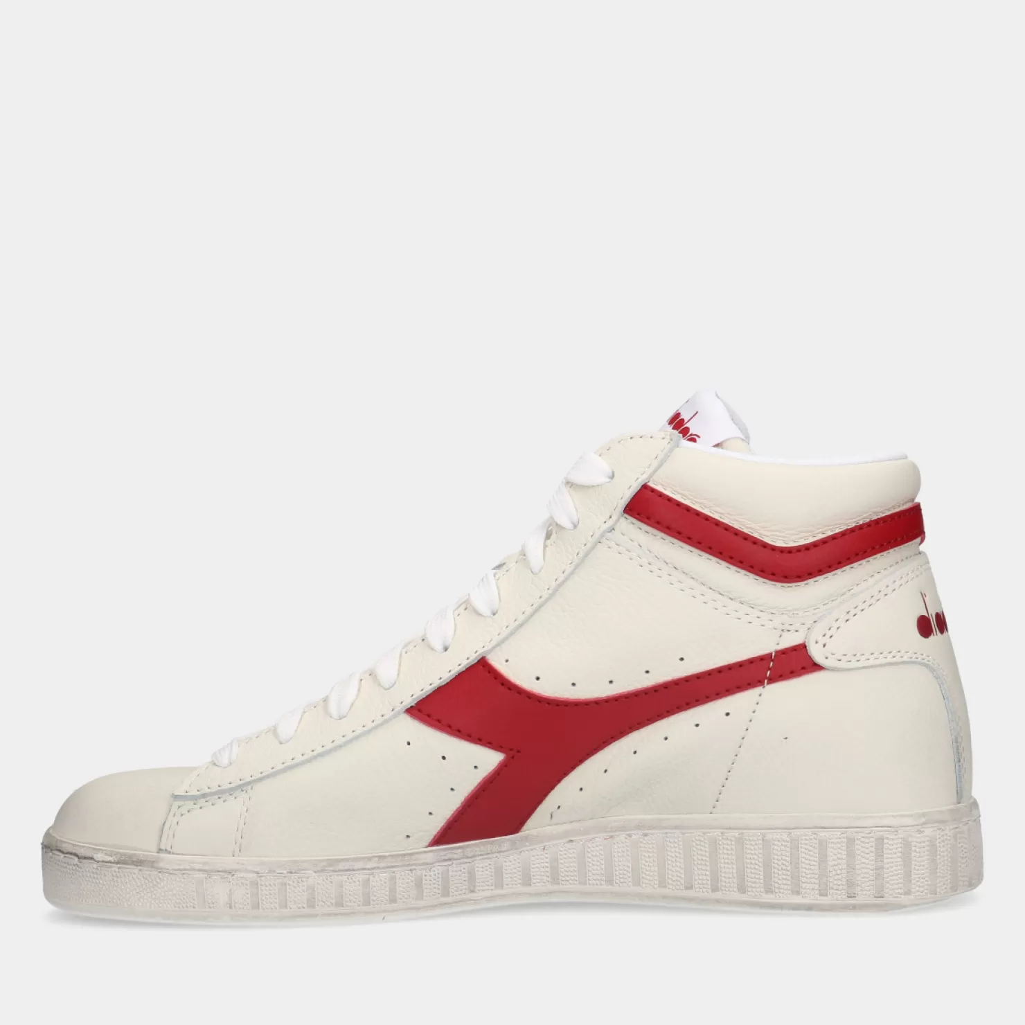 Best Sale Sacha Diadora Game L High Waxed White/Red Pepper Heren Sneakers