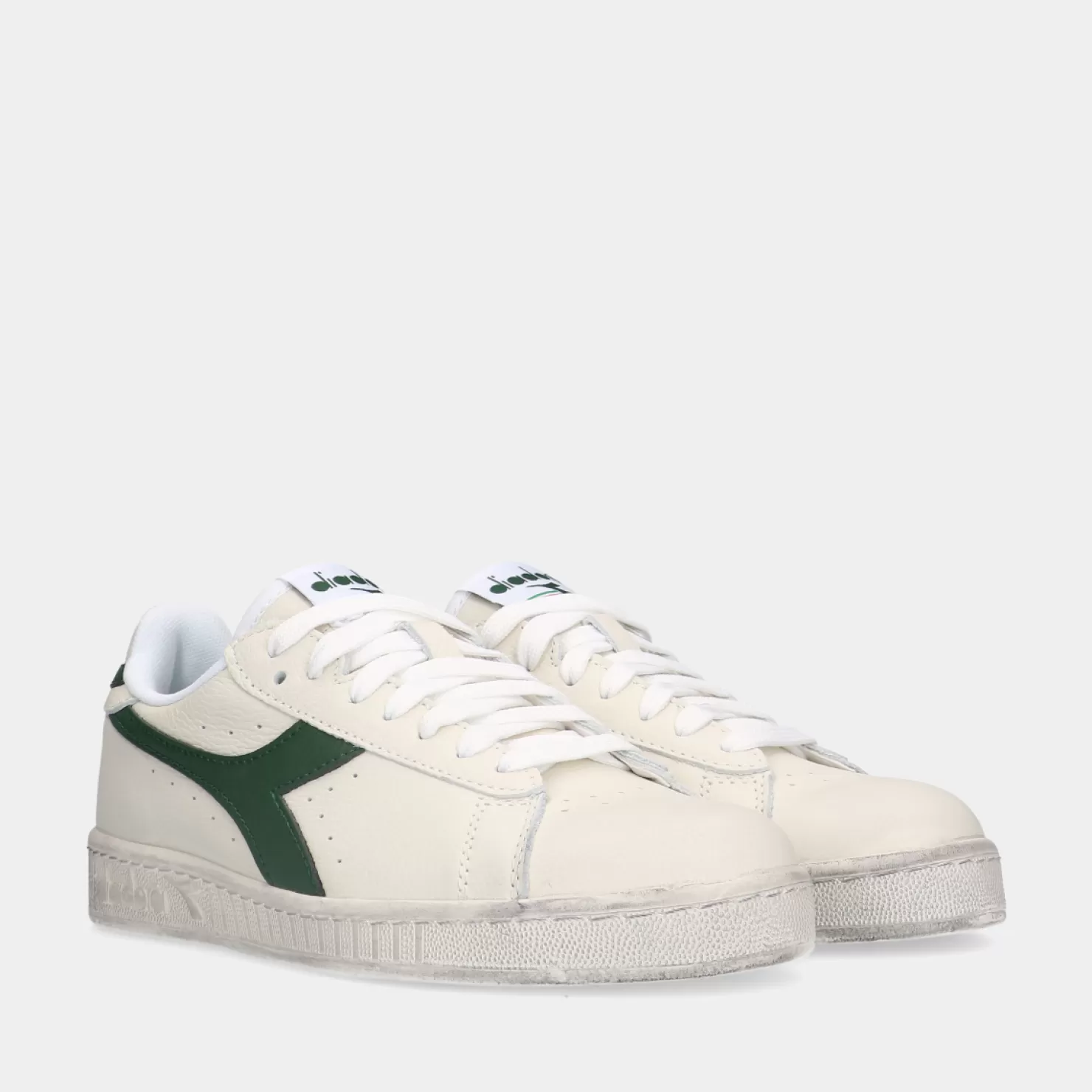 Outlet Sacha Diadora Game L Low Waxed White/Fogliage Dames Sneakers