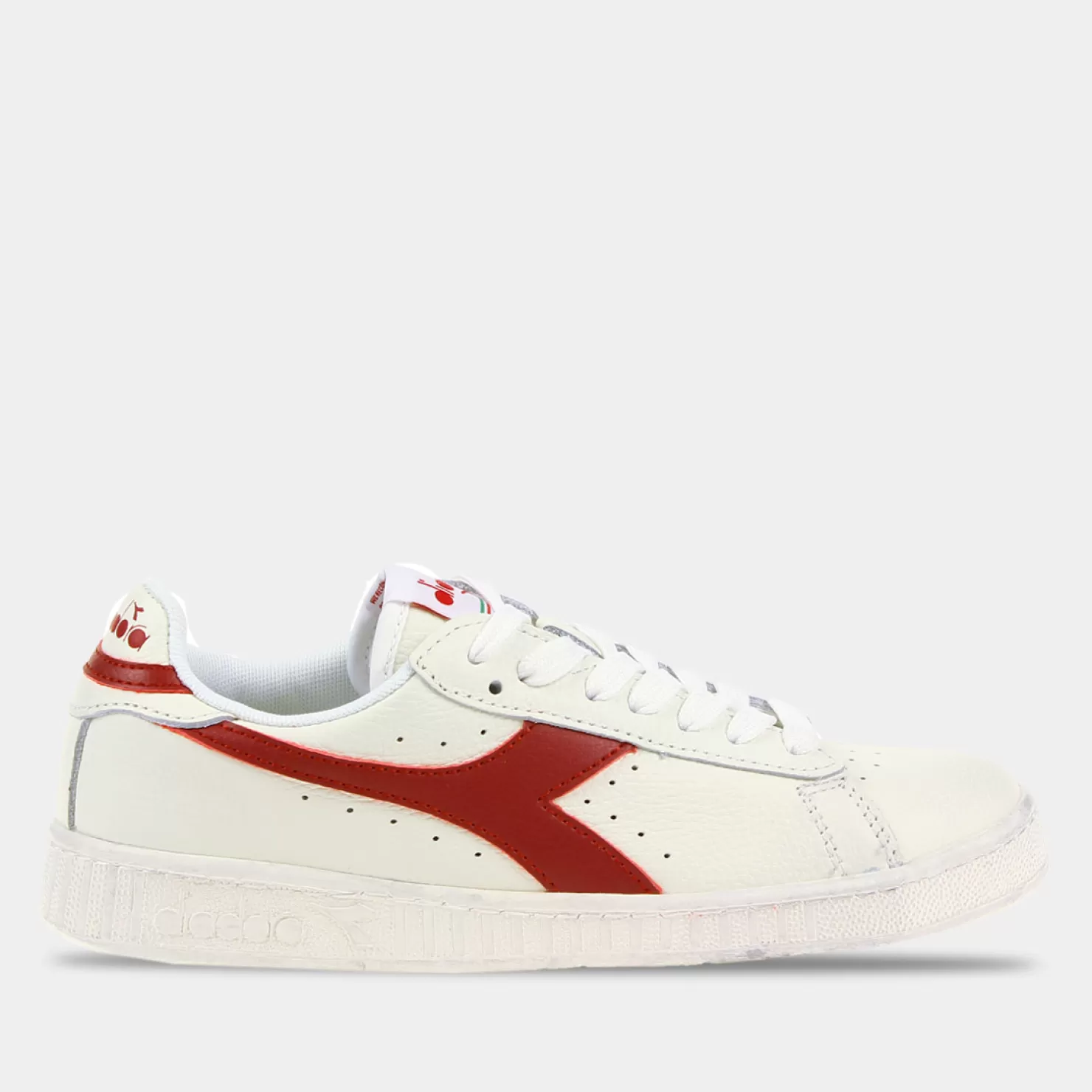 New Sacha Diadora Game L Low Waxed Wit/Rood Dames