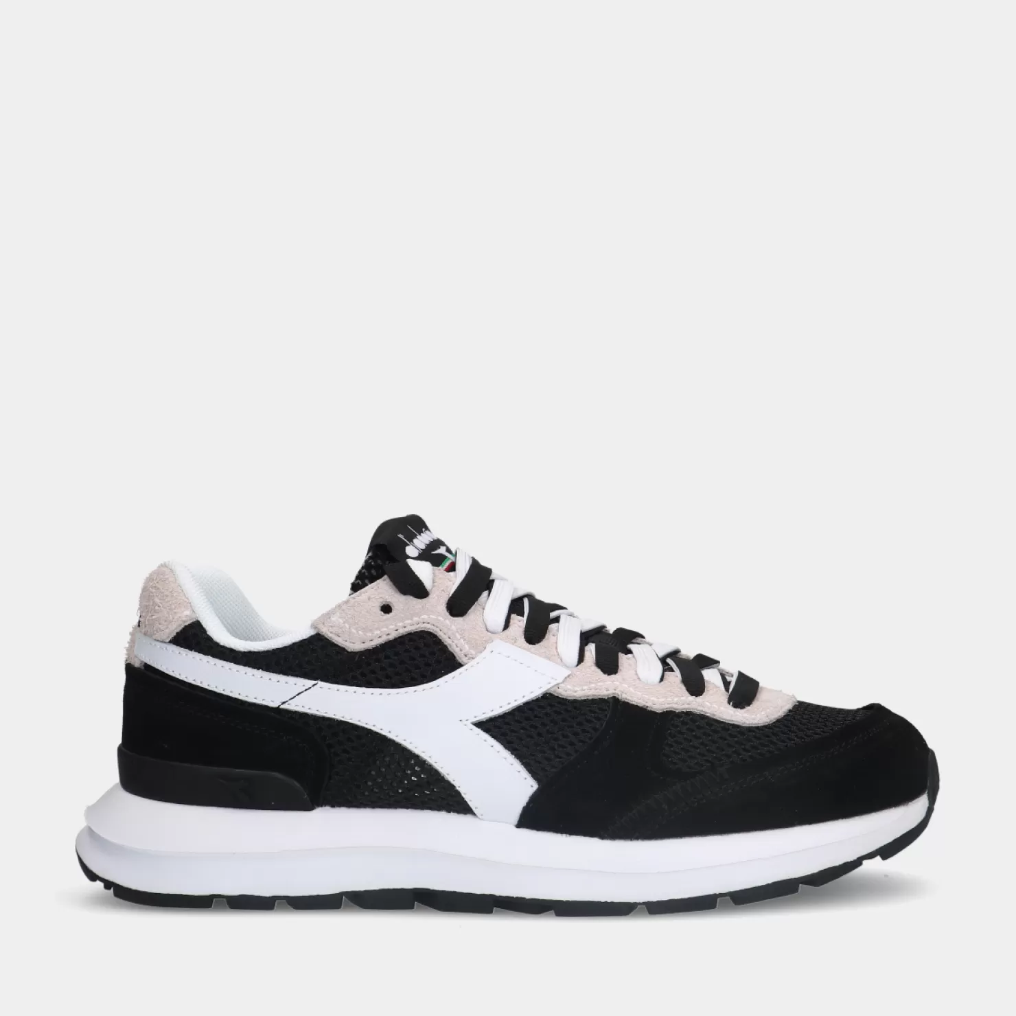 Cheap Sacha Diadora Kmaro 42 Suede Mesh Black/White Heren Sneakers