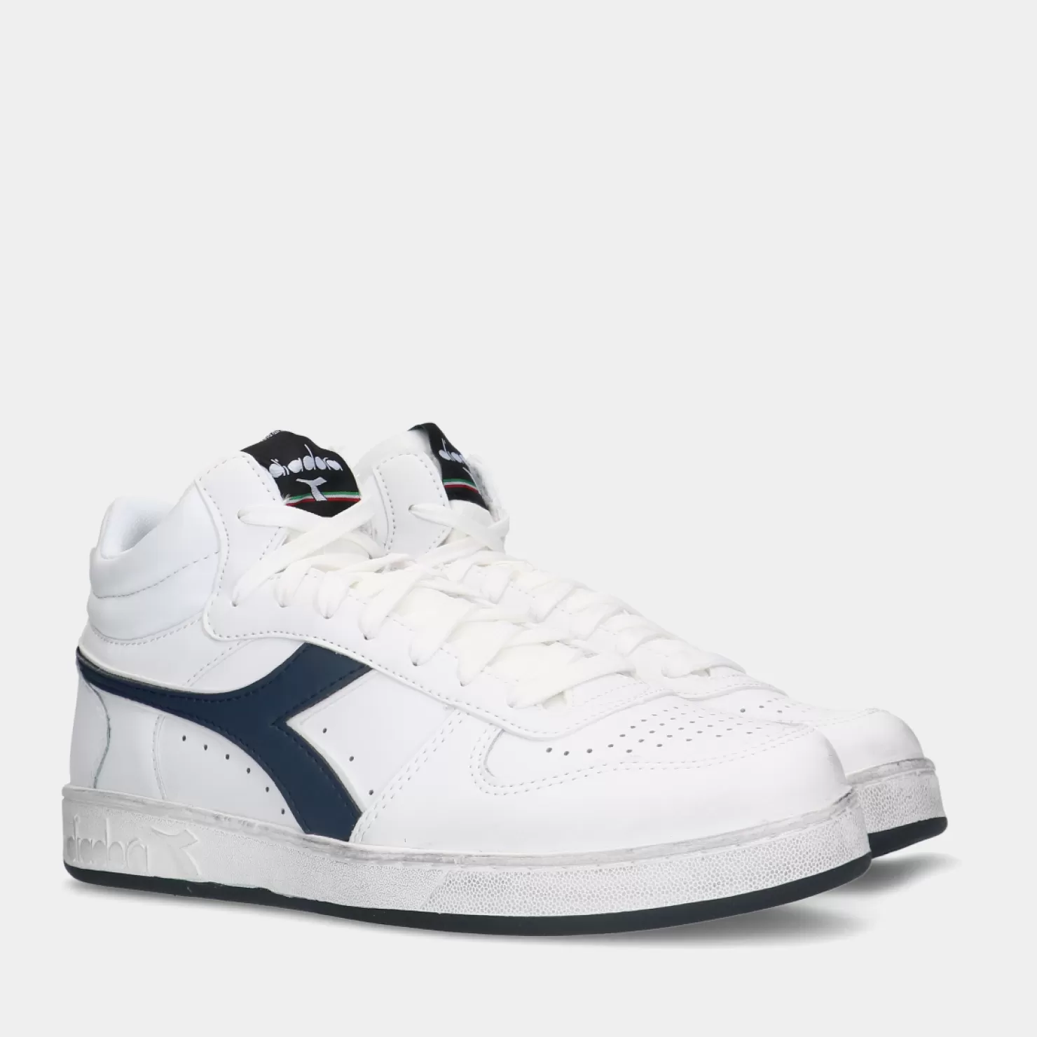 Best Sacha Diadora Magic Basket Demi Icona White/Blue Heren Sneakers