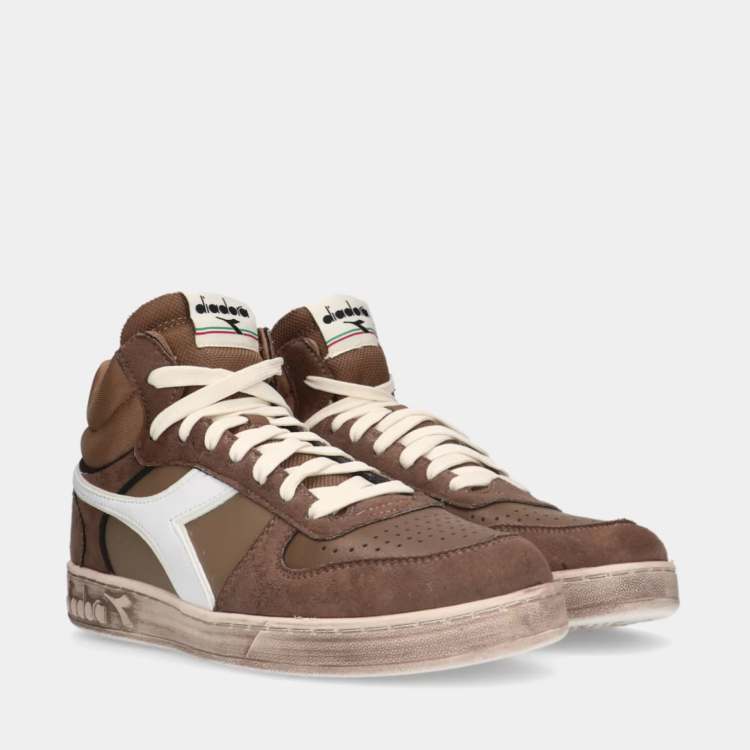 Outlet Sacha Diadora Magic Basket Demi Stained Brown Heren Sneakers