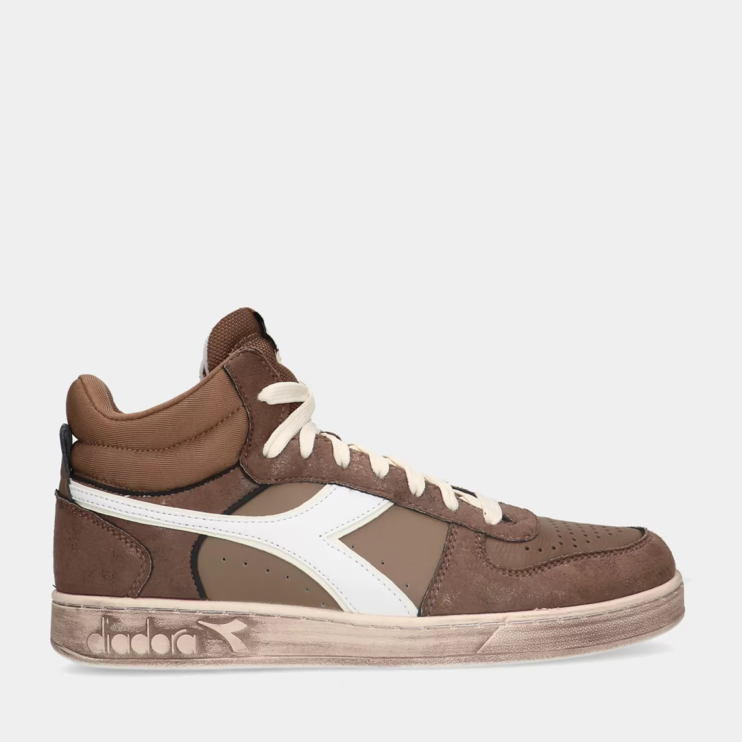 Outlet Sacha Diadora Magic Basket Demi Stained Brown Heren Sneakers