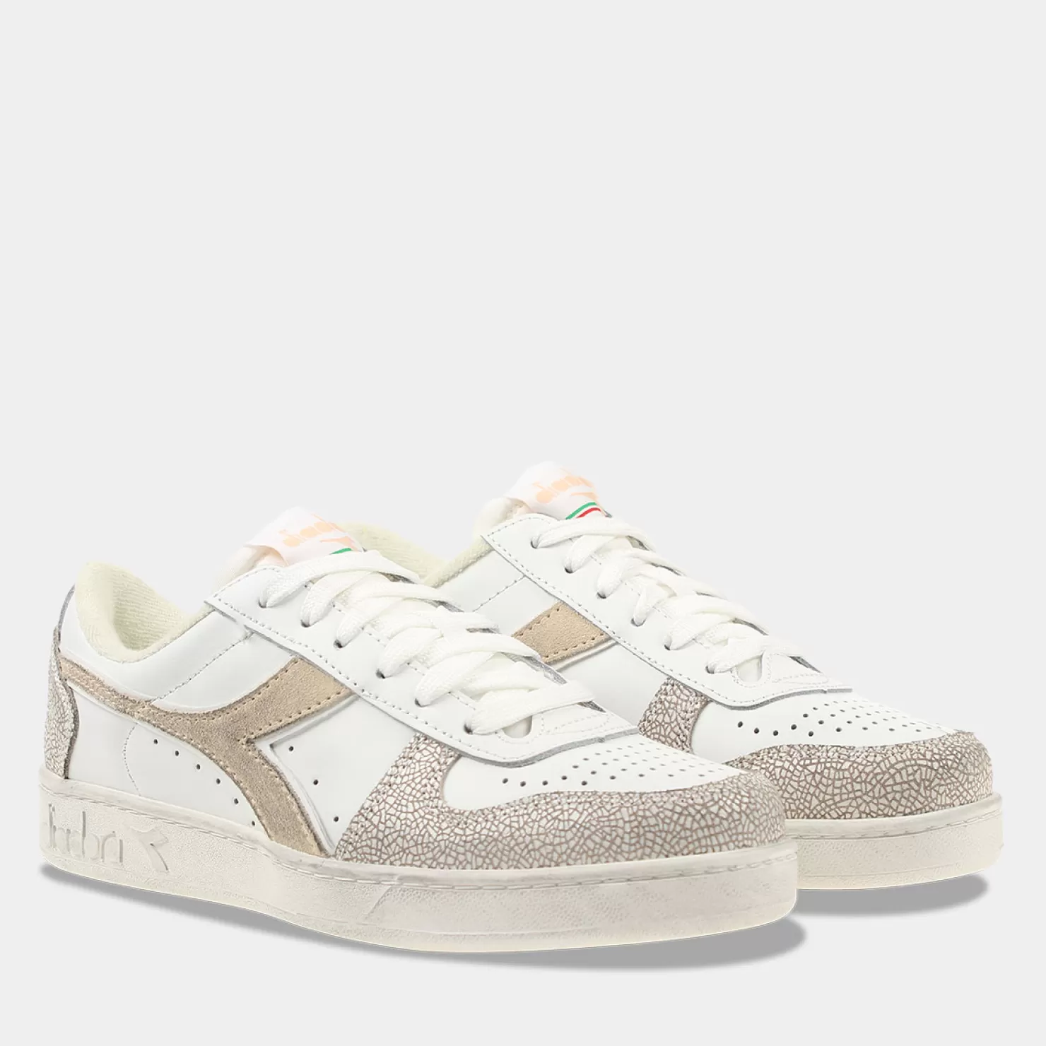 Online Sacha Diadora Magic Basket Low Wit/Roze Dames