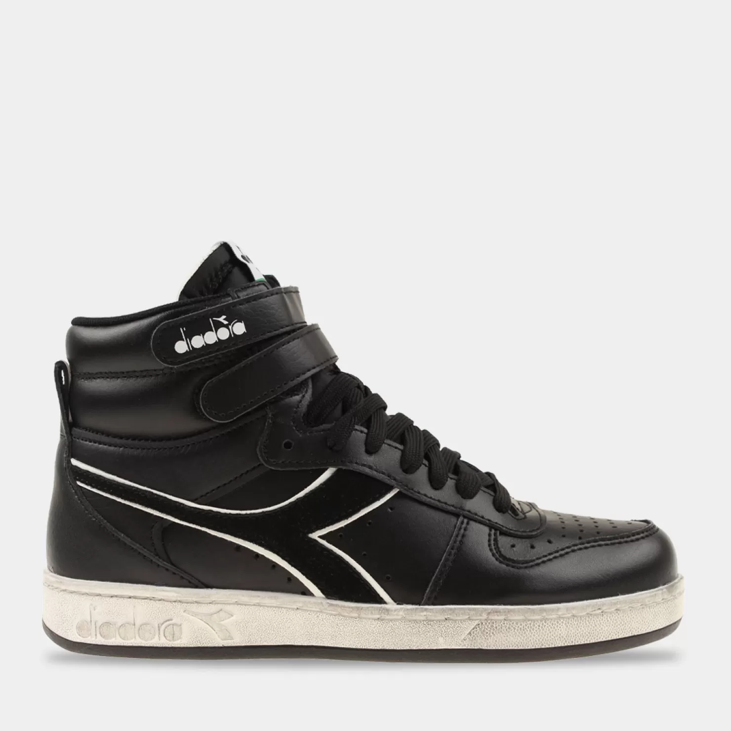 Hot Sacha Diadora Magic Basket Mid Icona Leather Zwart Dames