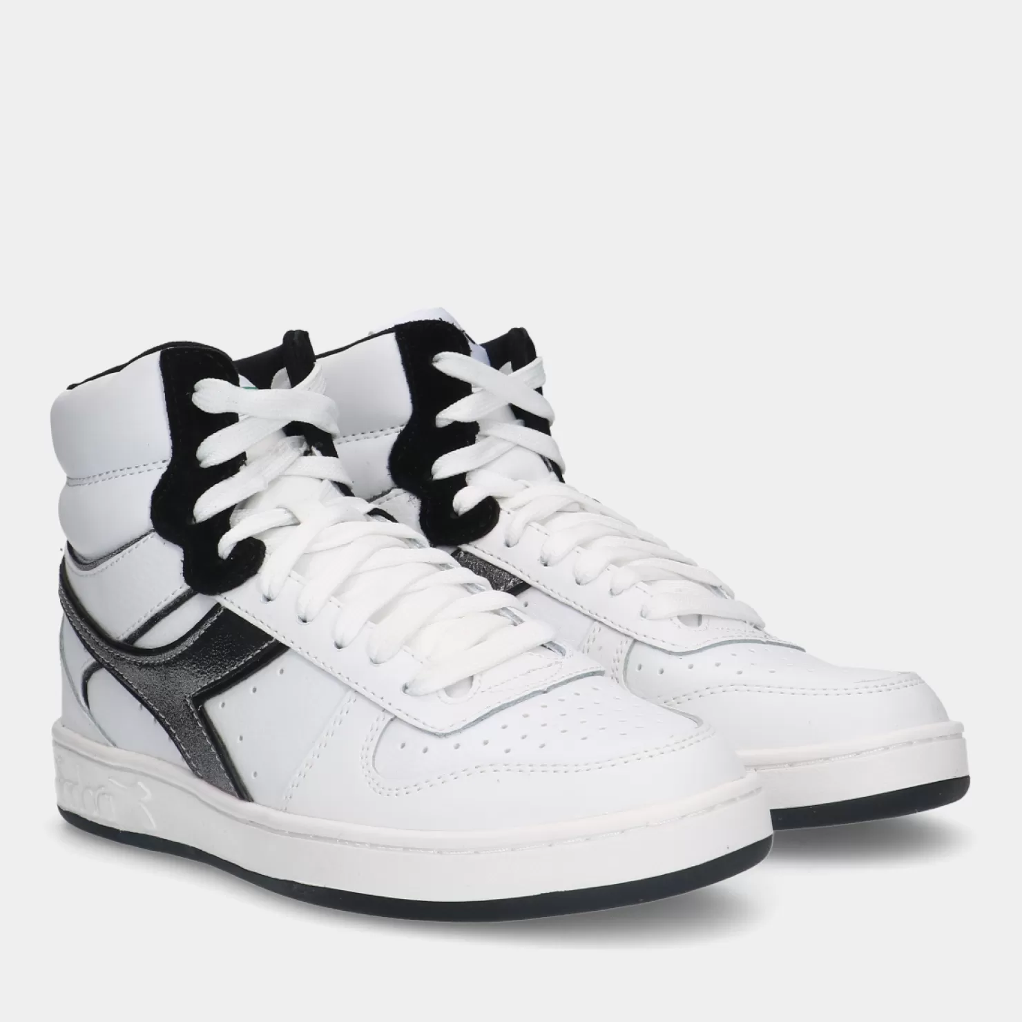Fashion Sacha Diadora Magic Basket Mid Metal Wn White Dames Sneakers