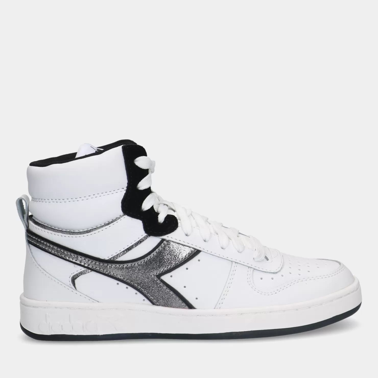 Fashion Sacha Diadora Magic Basket Mid Metal Wn White Dames Sneakers