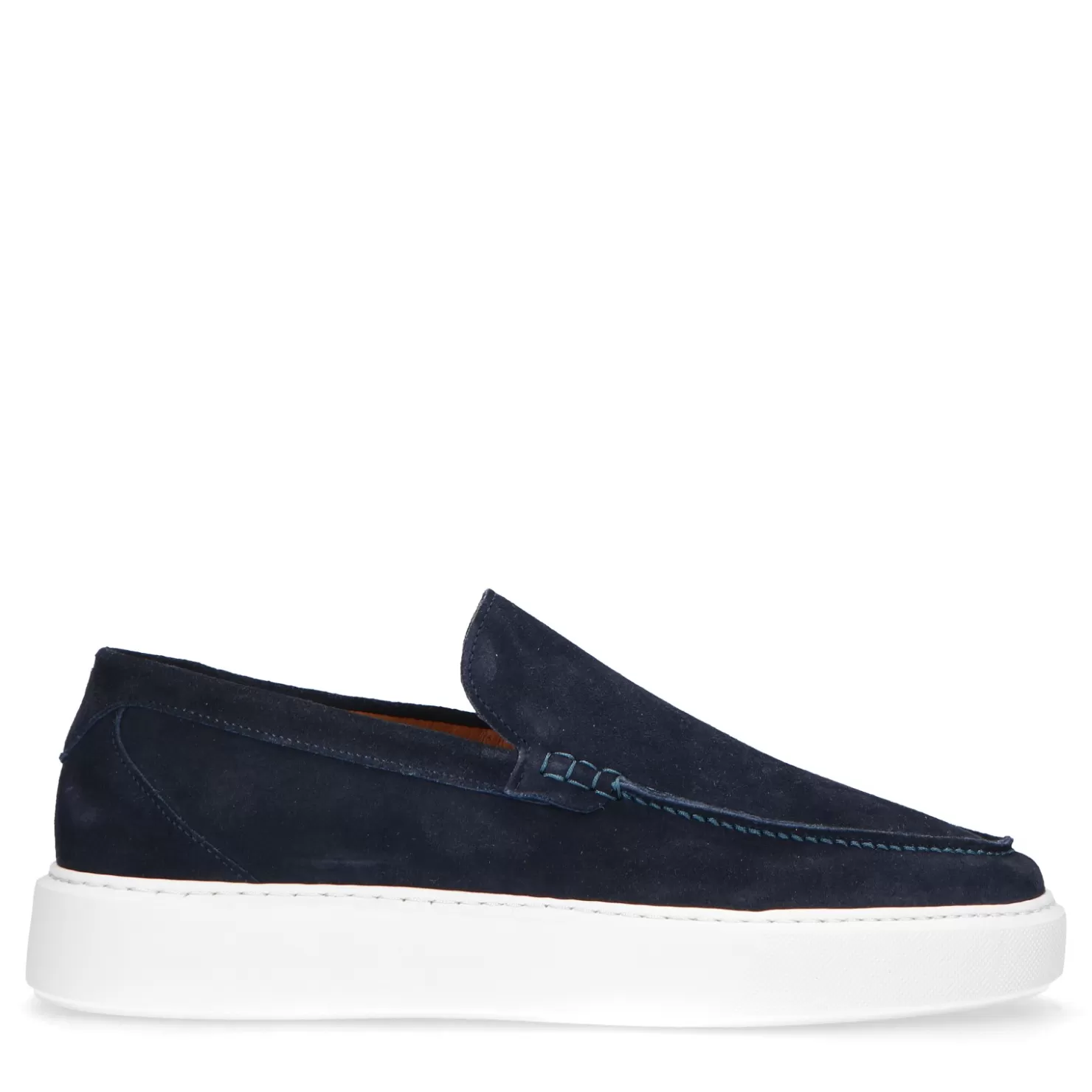 Discount Sacha Donkerblauwe Loafers Met Witte Zool