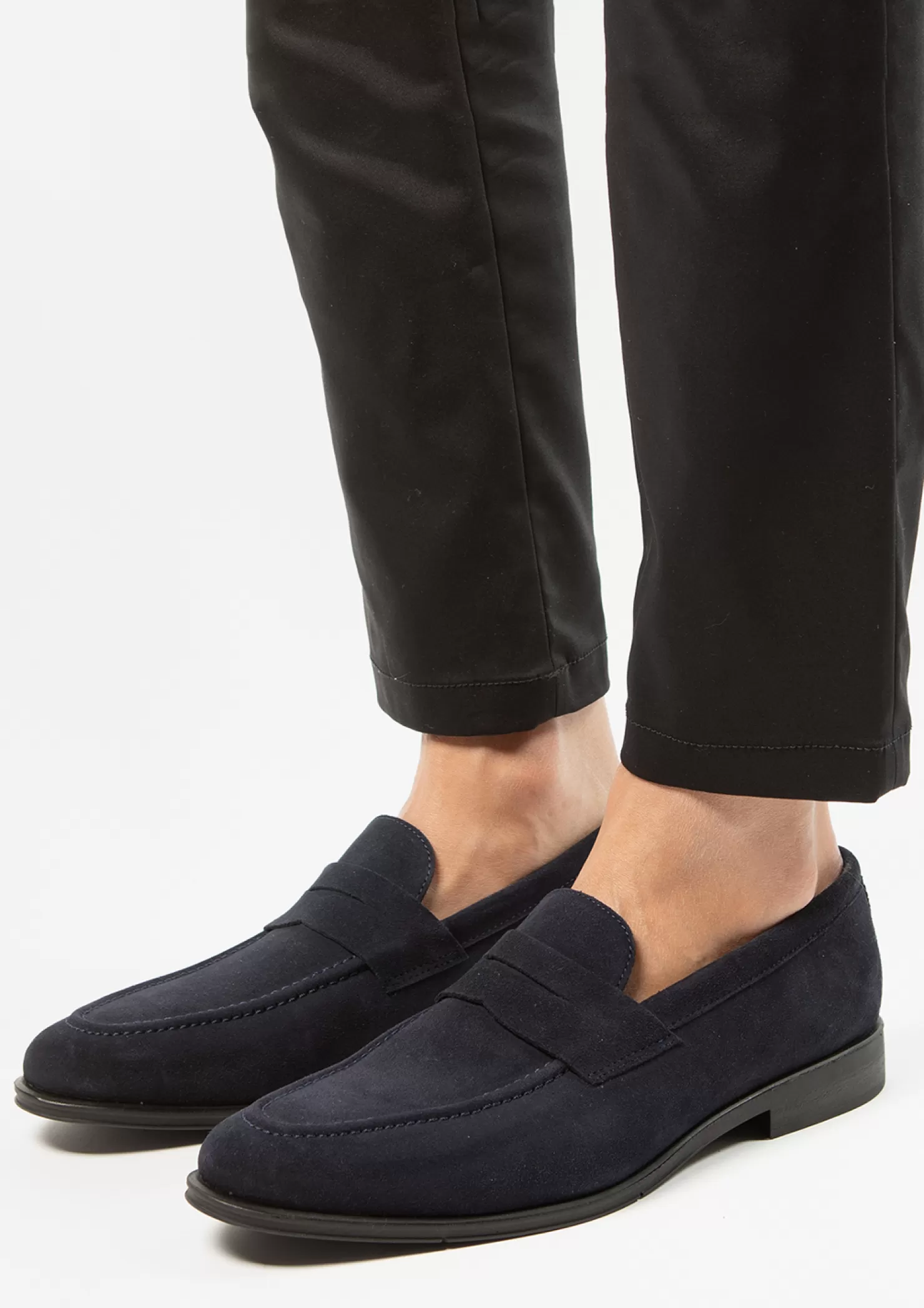 Store Sacha Donkerblauwe Suede Klassieke Loafers