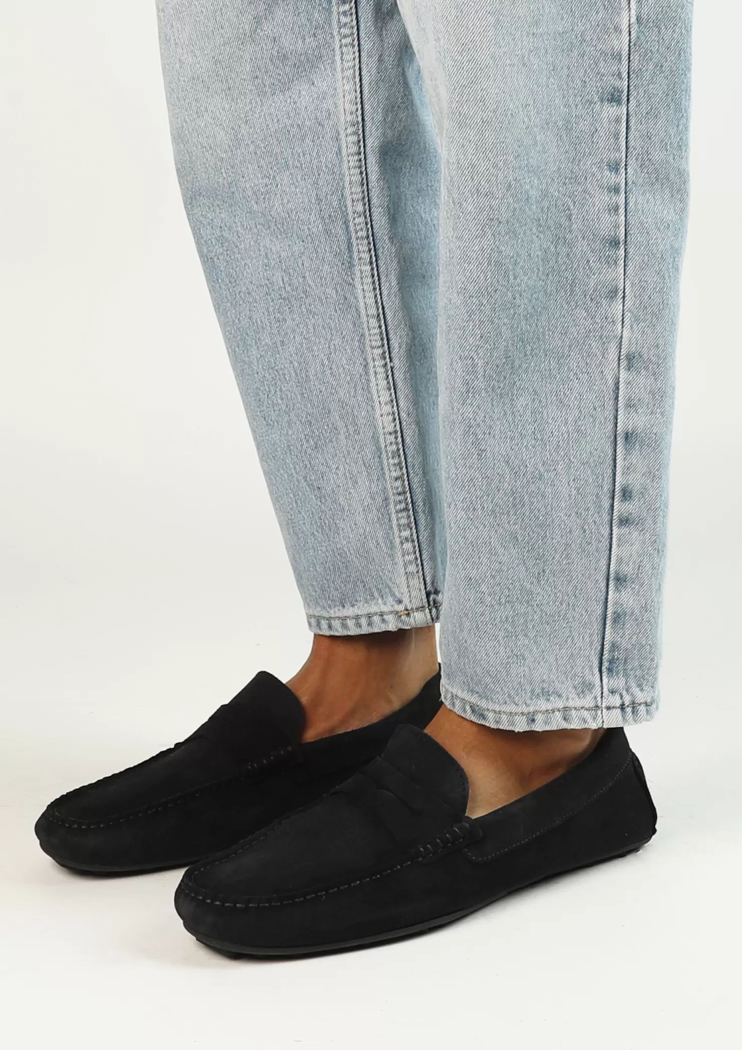 Best Sale Sacha Donkerblauwe Suede Mocassin Loafers