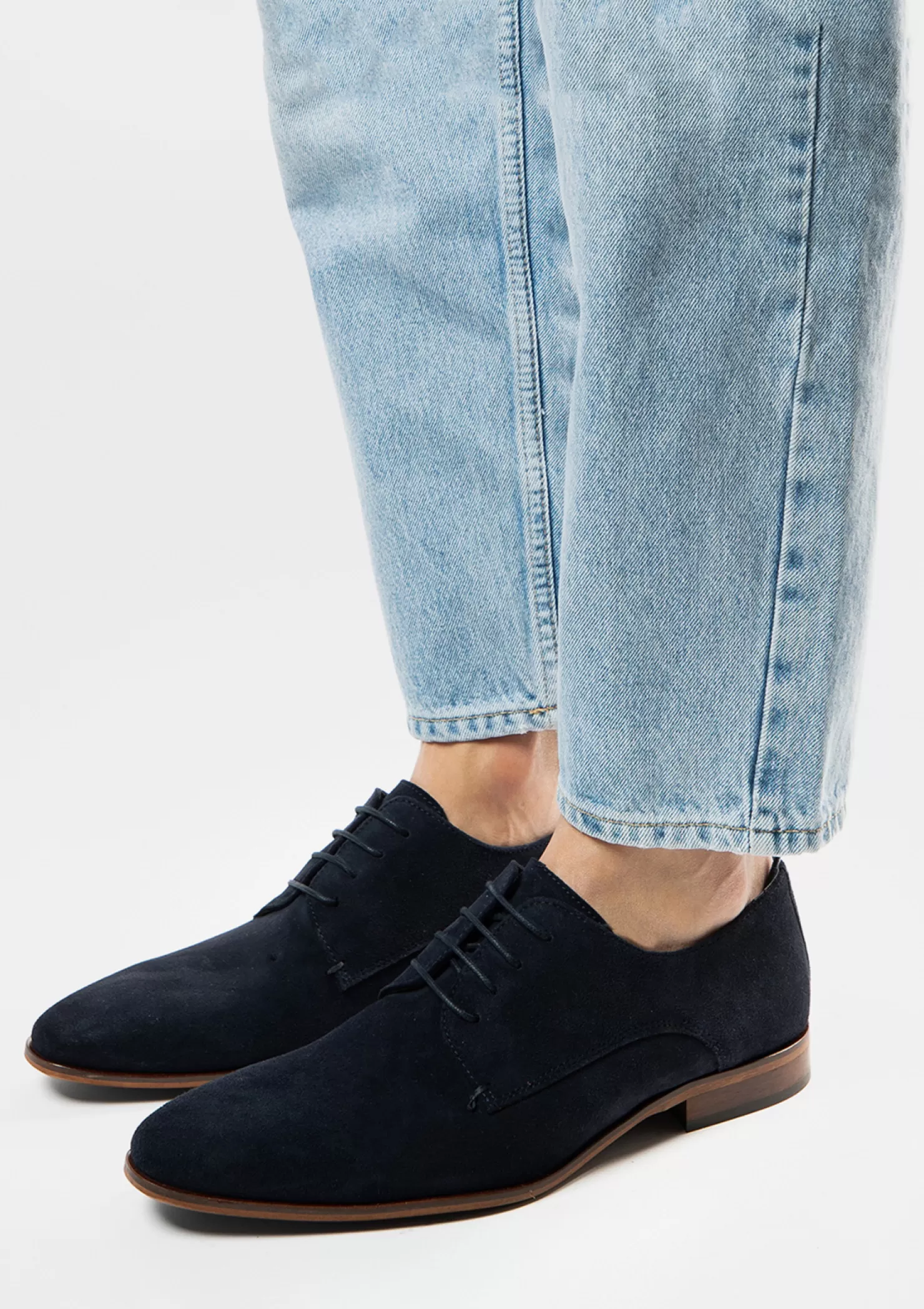 Clearance Sacha Donkerblauwe Suede Veterschoenen