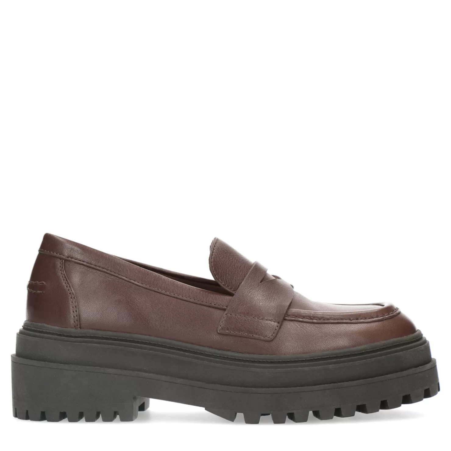 Best Sale Sacha Donkerbruine Leren Loafers