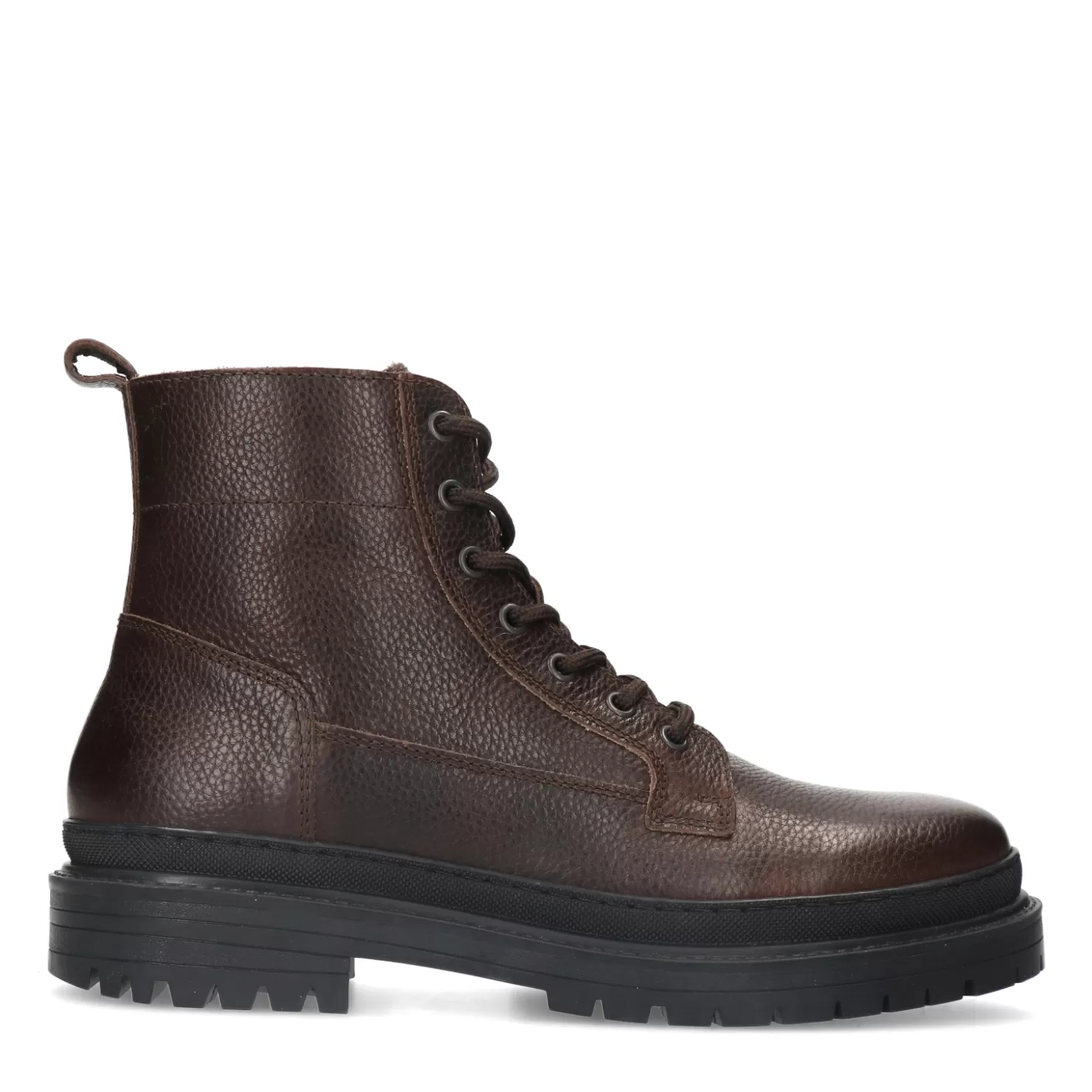 Hot Sacha Donkerbruine Leren Veterboots